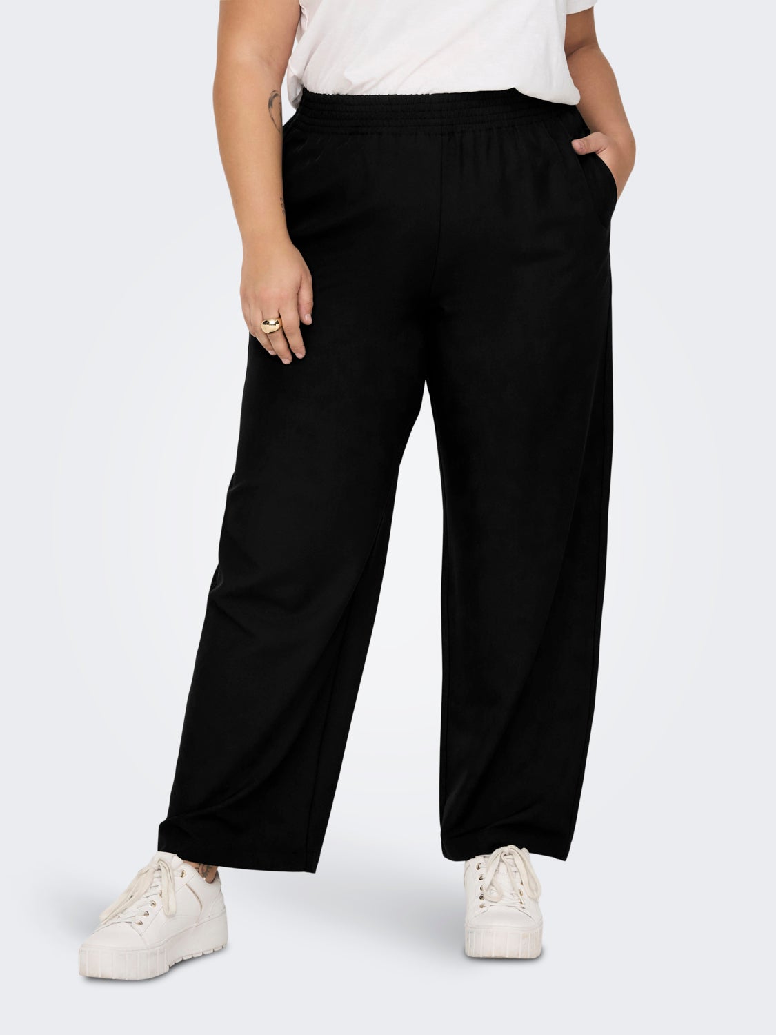 Curvy solid colored Trousers