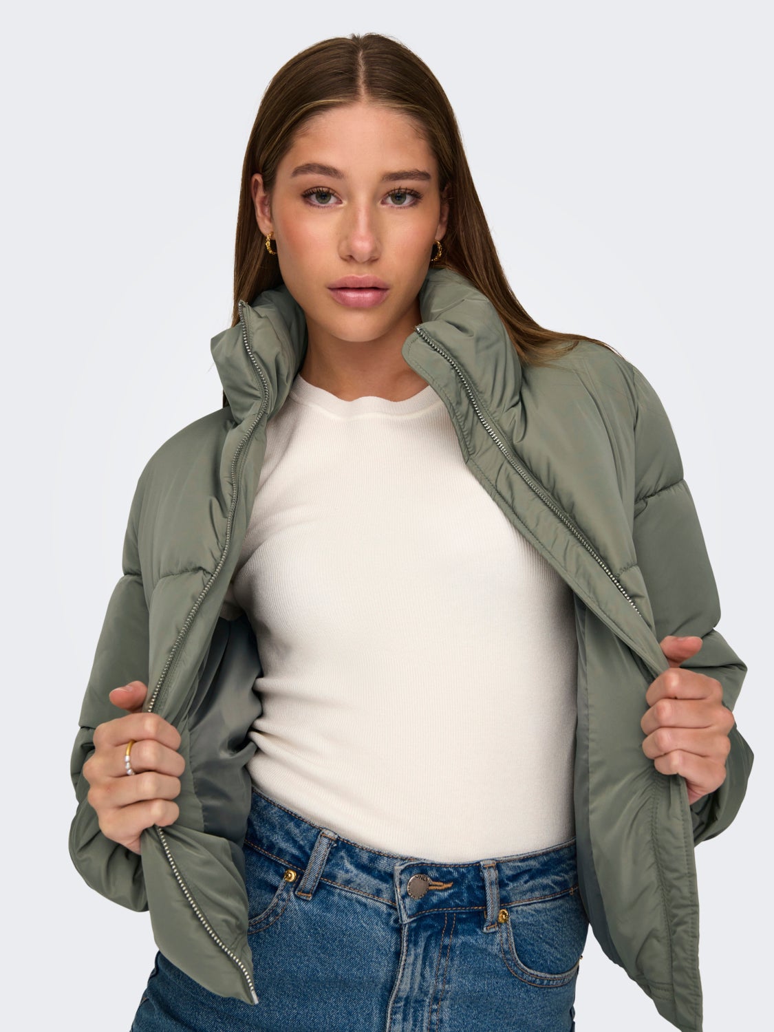 High neck short jacket