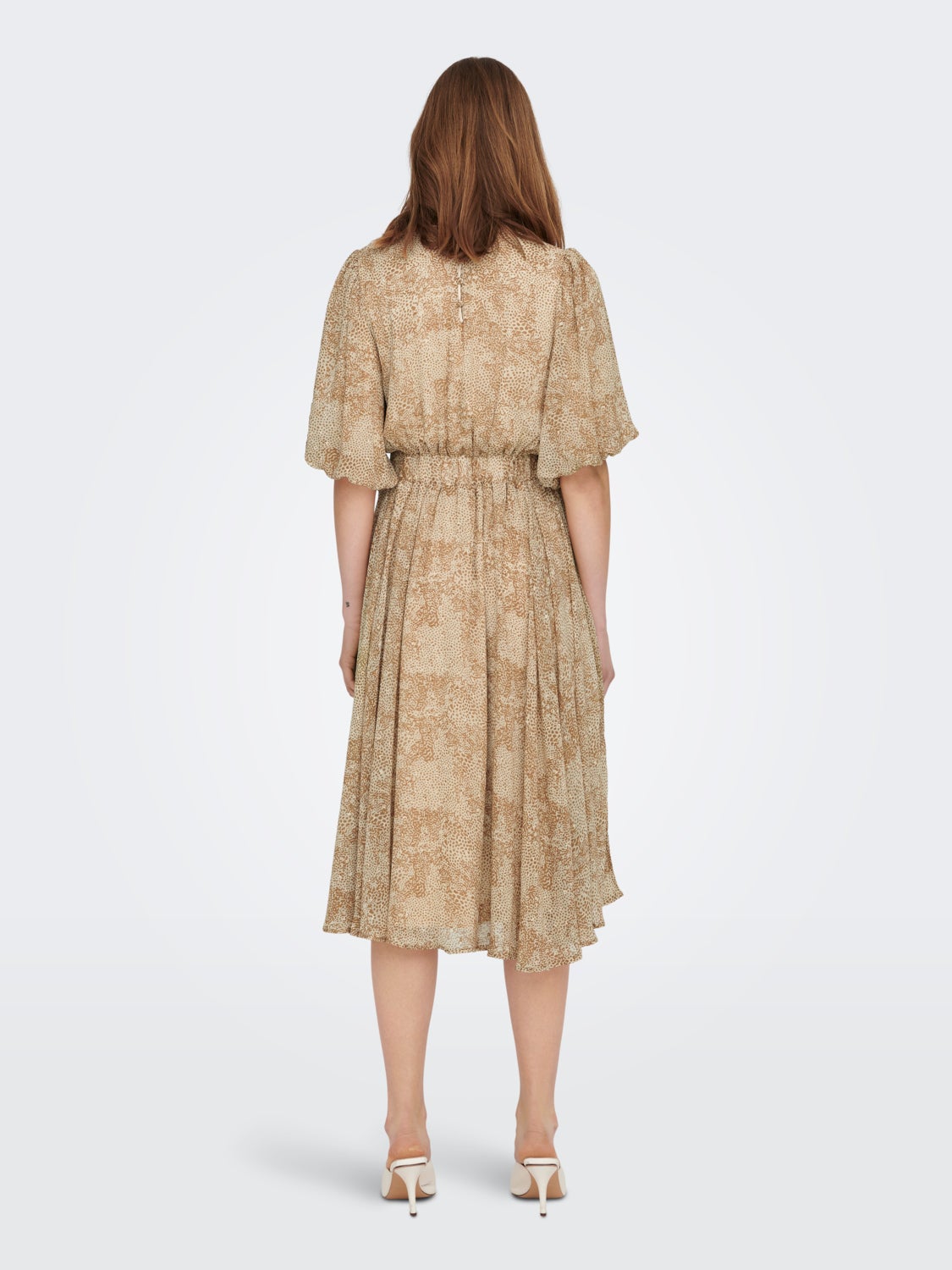 Midi Dress With Balloon Sleeves