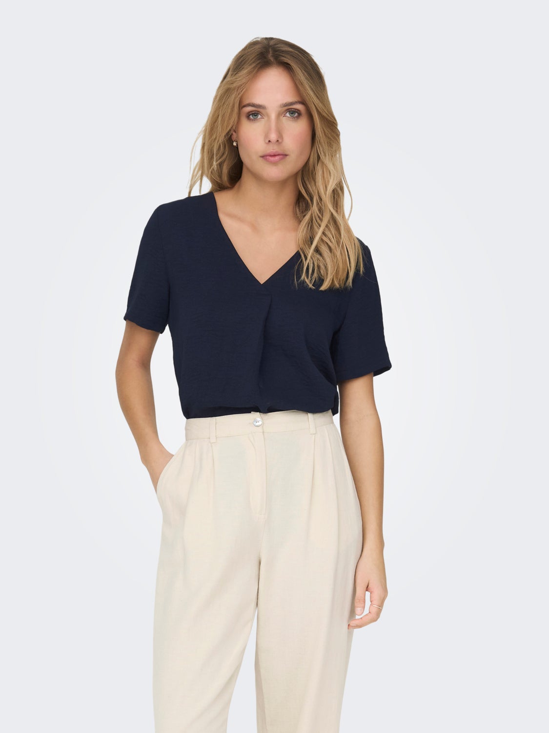 Loose Fit V-Neck Top