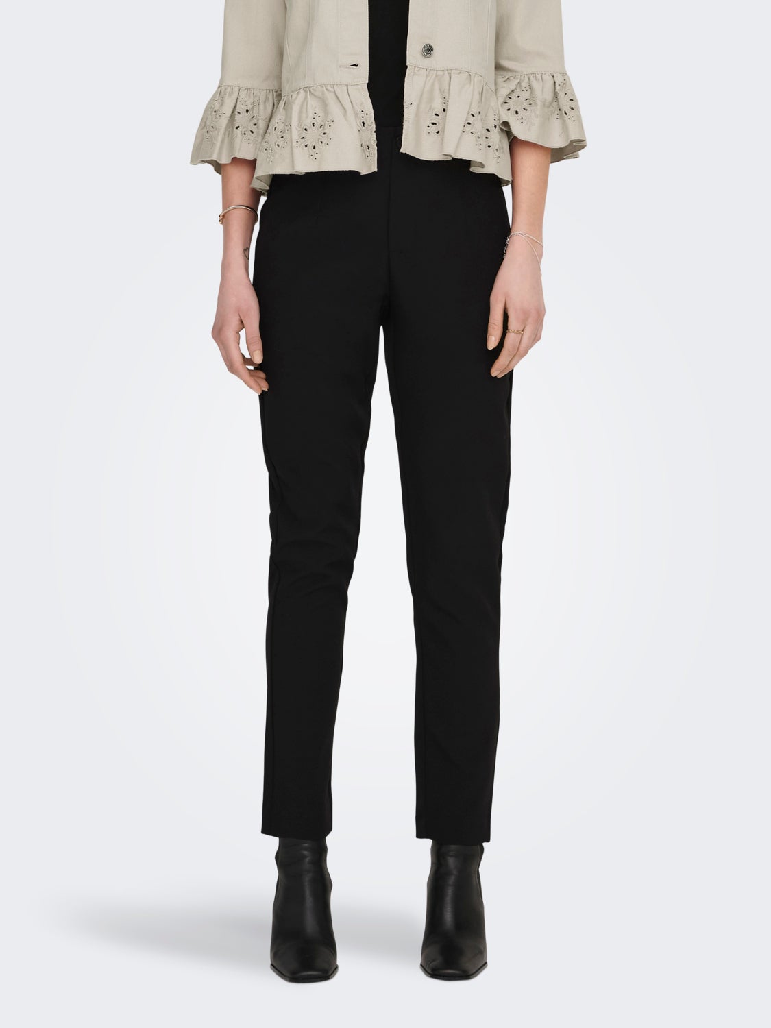 High waisted slim fit cigarette Trousers