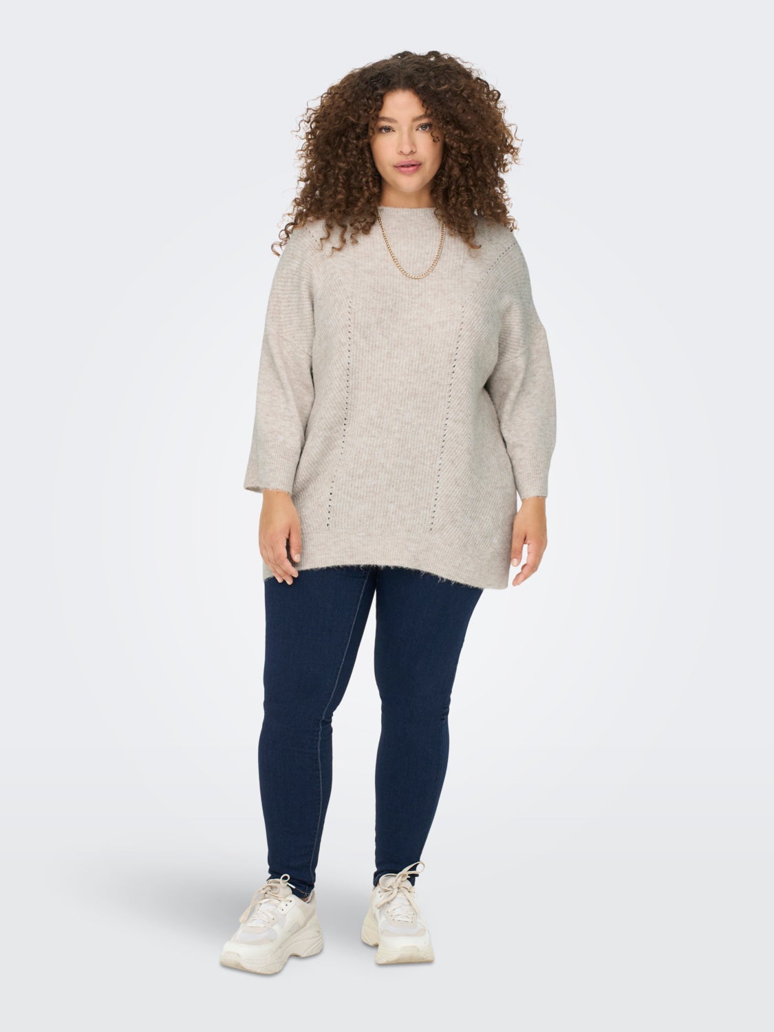 Curvy 3/4 sleeved Knitted Pullover