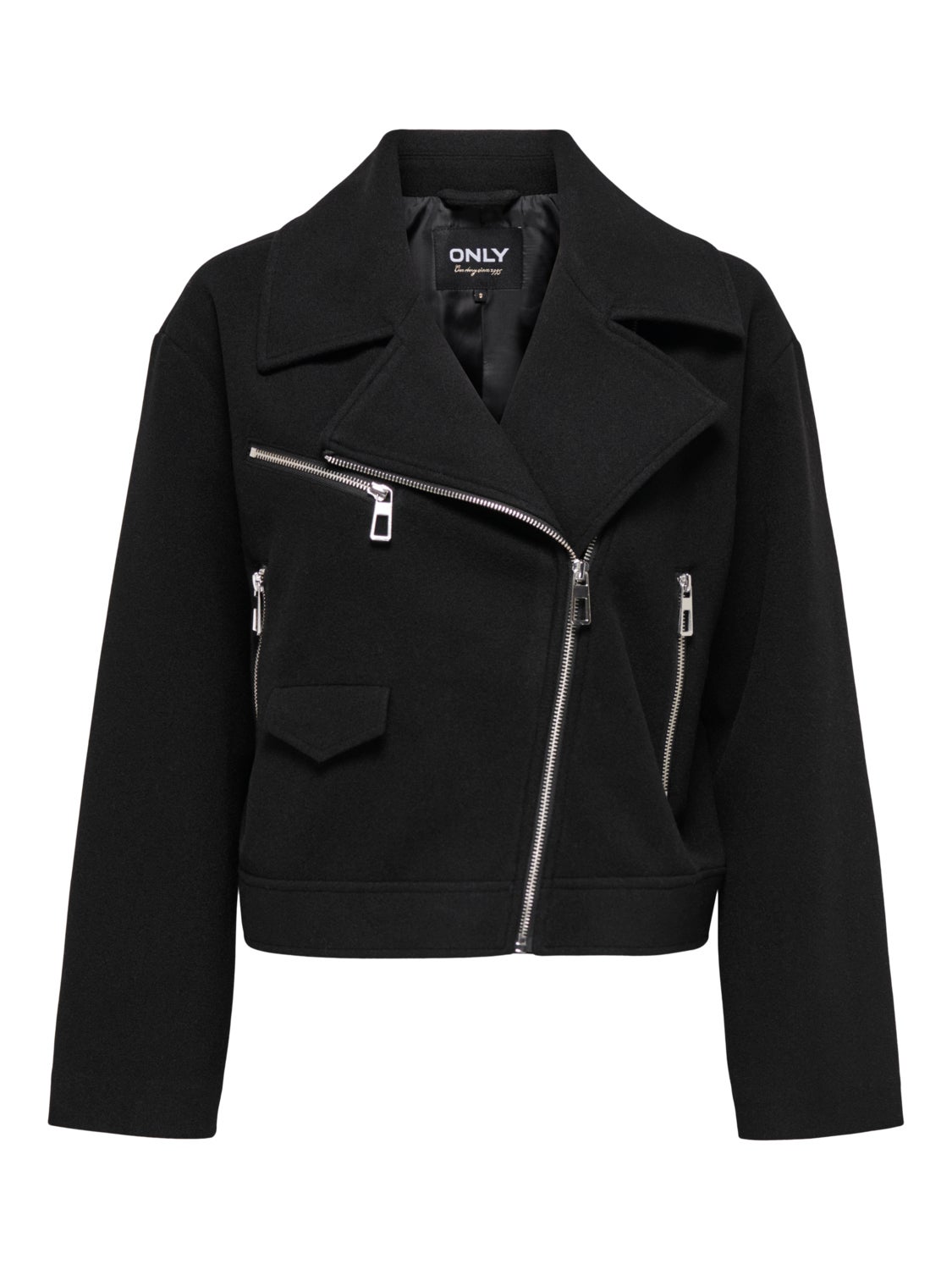 Leather look biker jacket