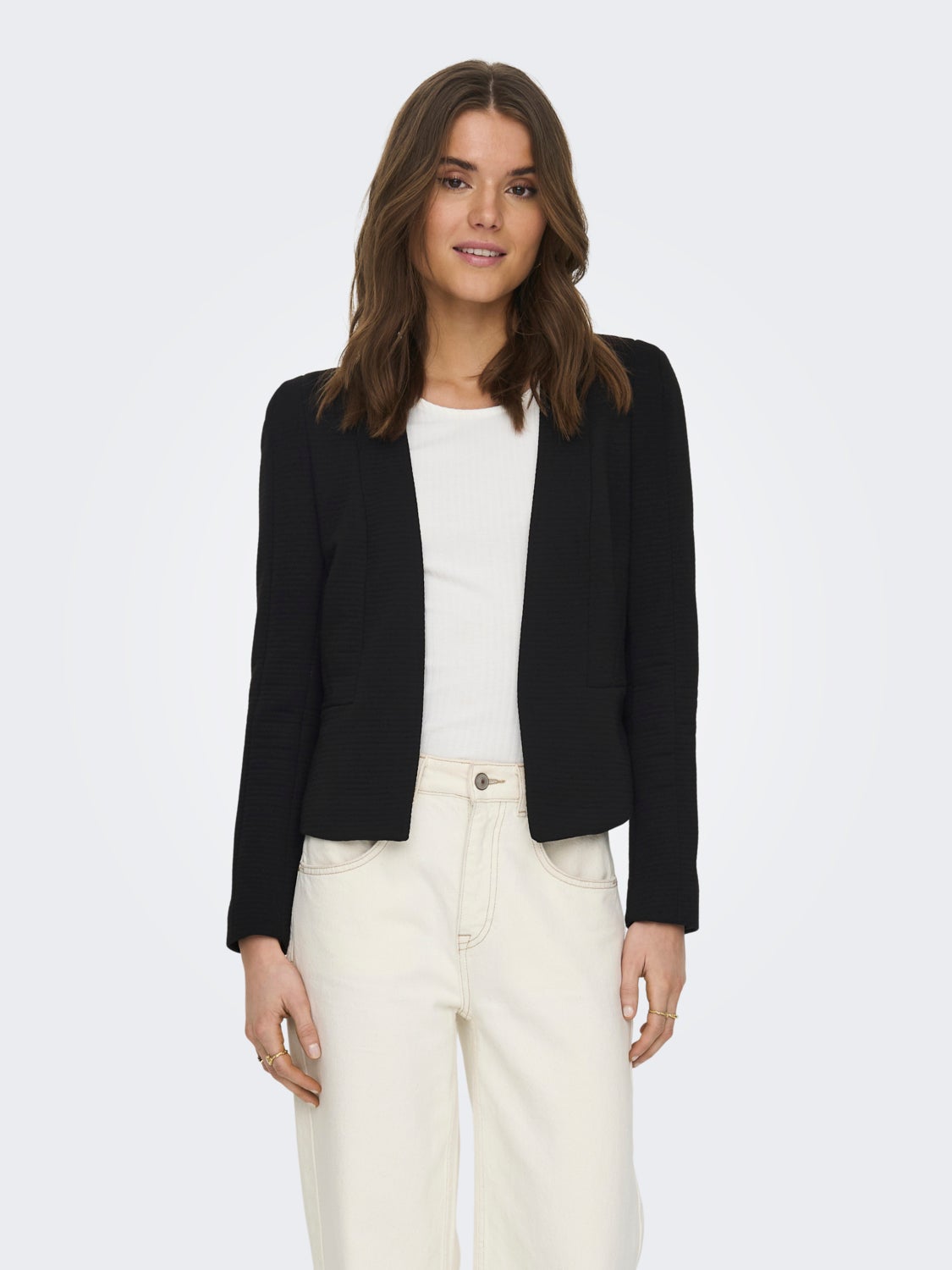 Rib short blazer