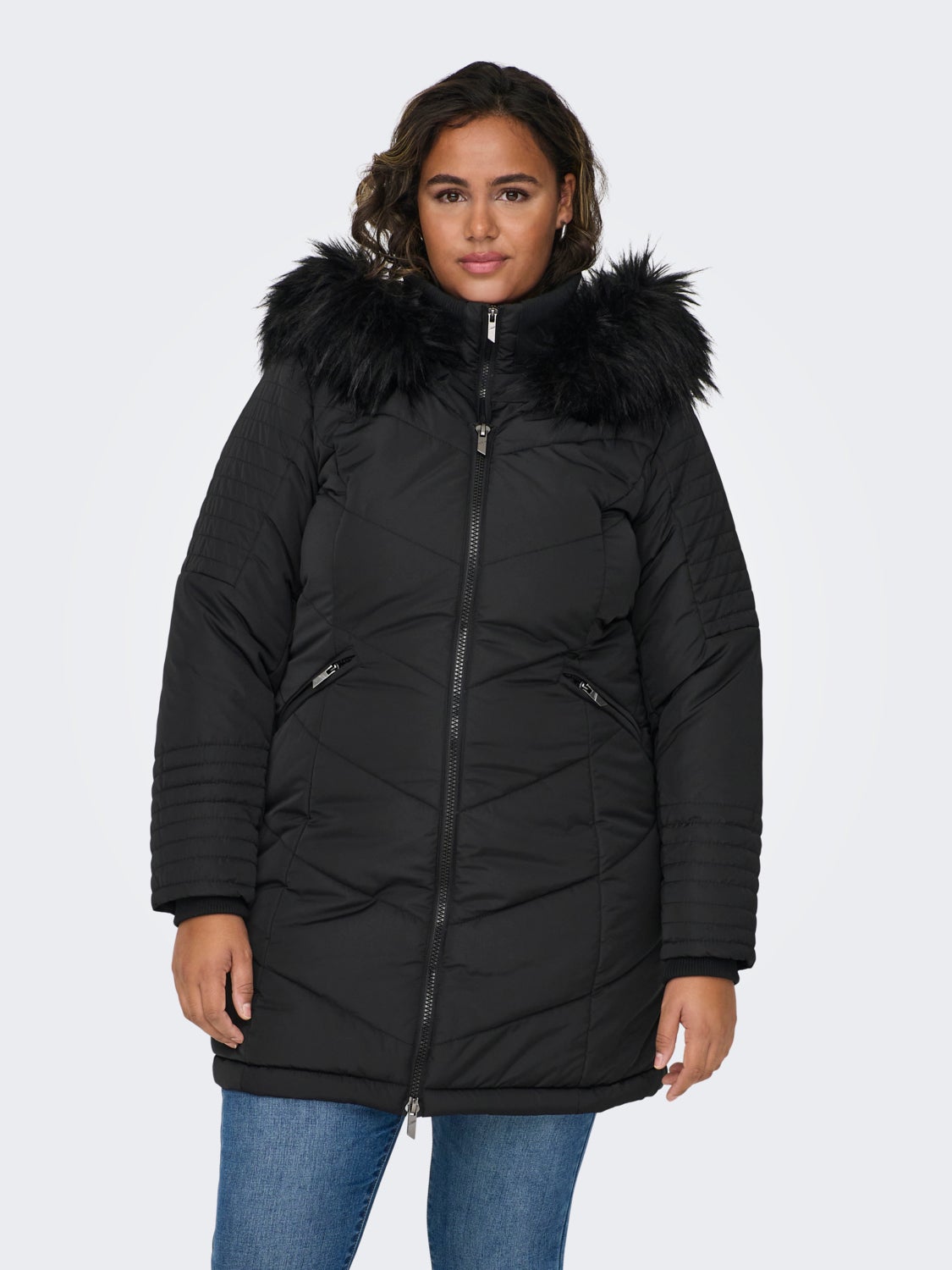 Curvy quilted coat