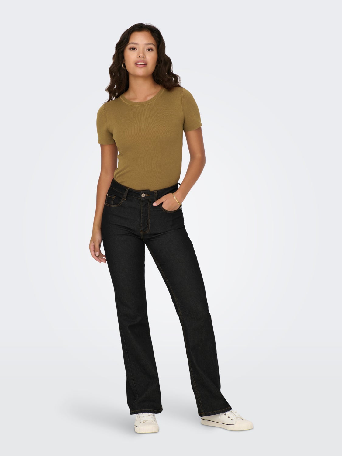 O-NECK TOP WITH SHORT SLEEVES