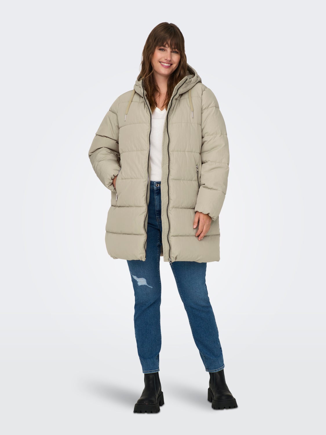 curvy Hooded puffer coat