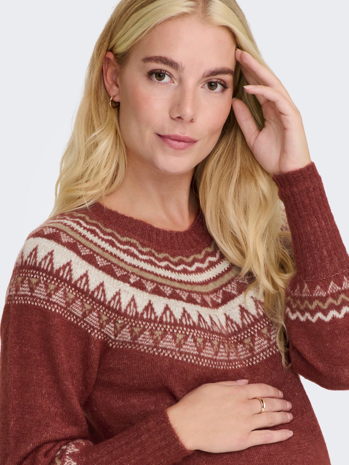 Mama Pattern Knitted Pullover