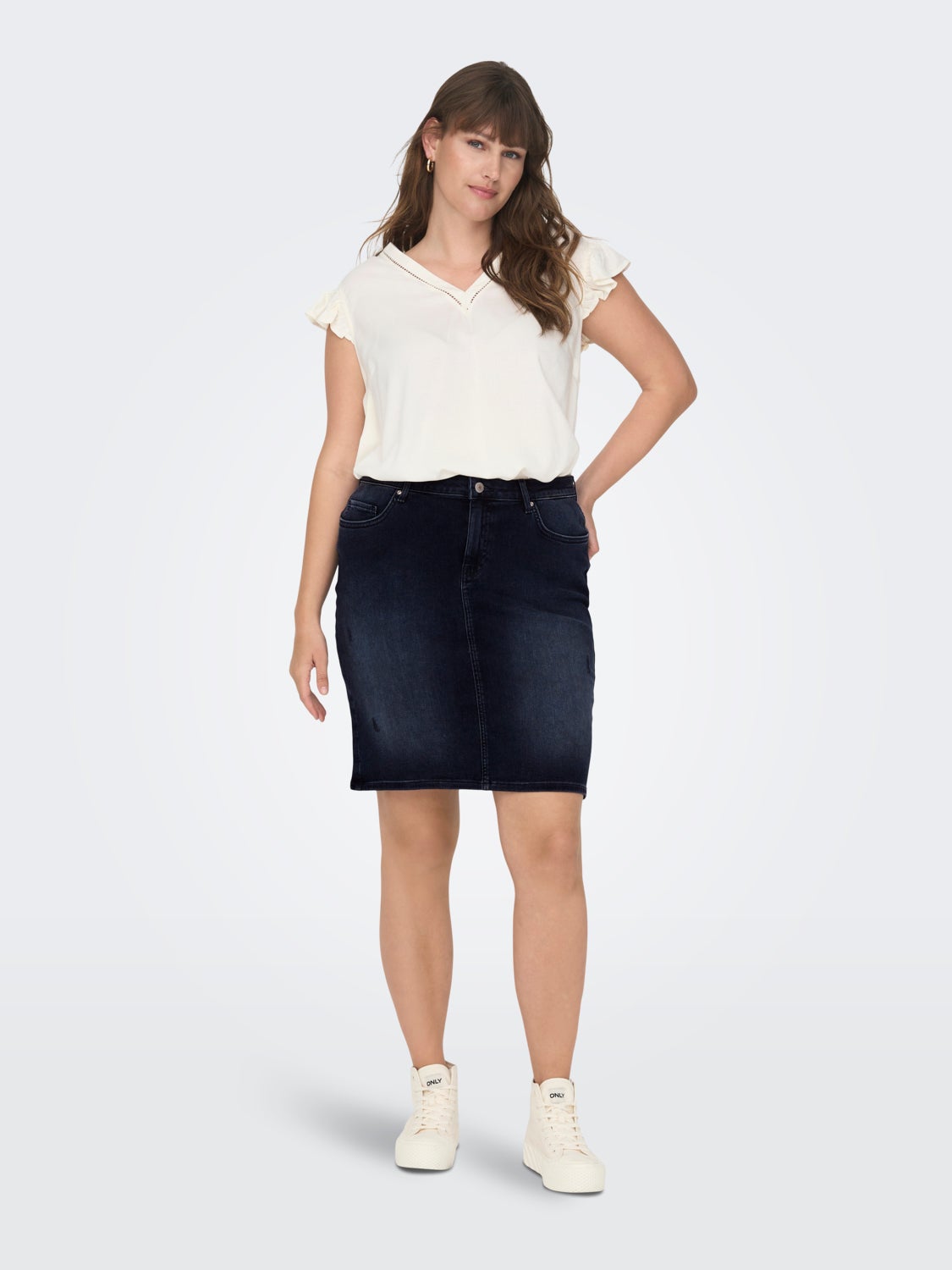 Curvy mini denim skirt