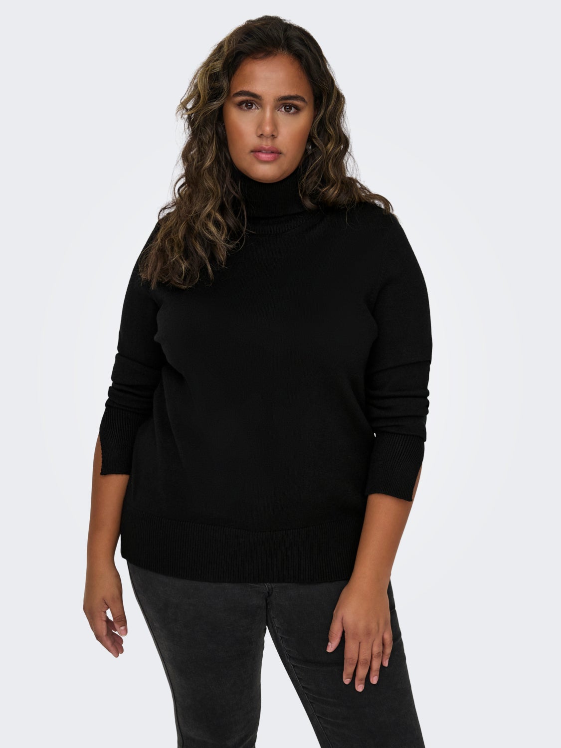 Curvy knit sweat with high neck