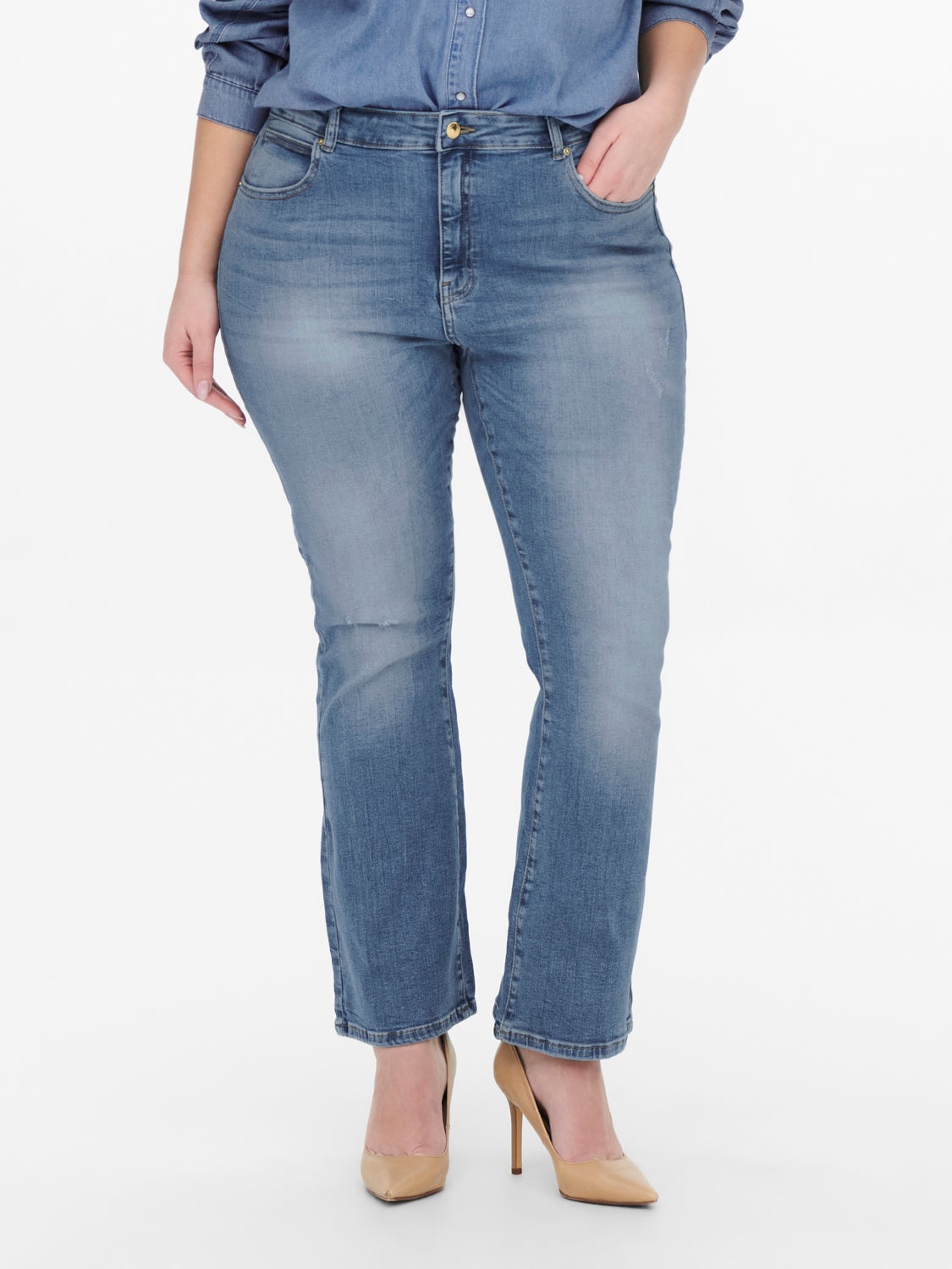 Curvy CARCharles Flared Ankle high waisted jeans