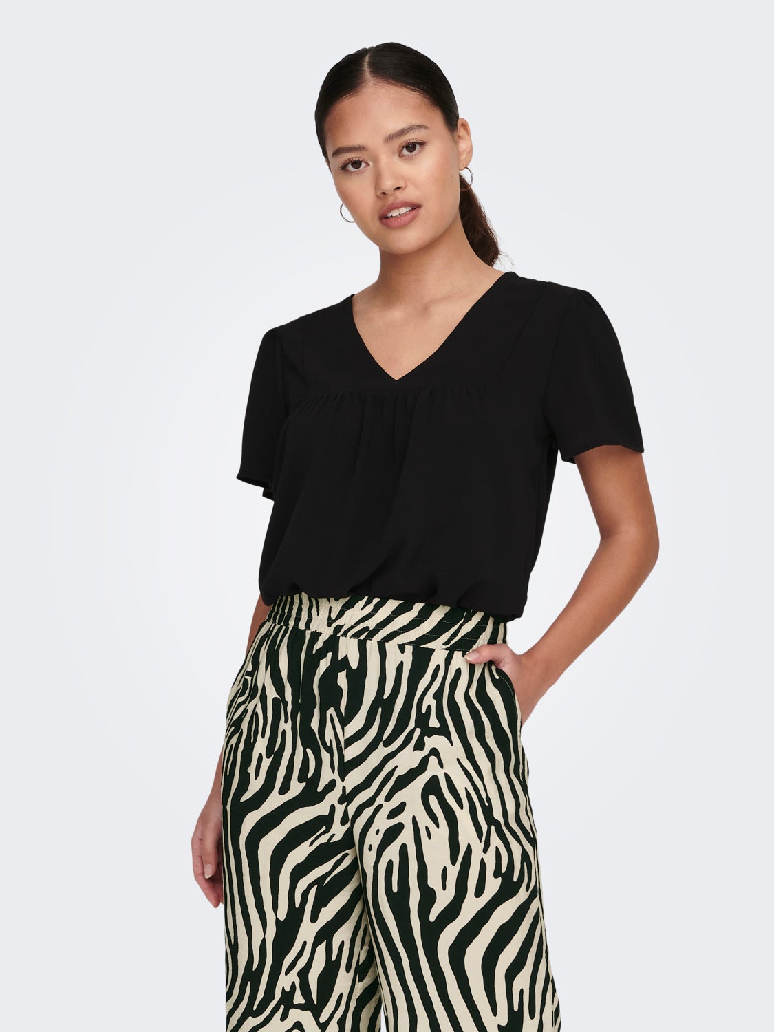 Regular Fit V-Neck Top