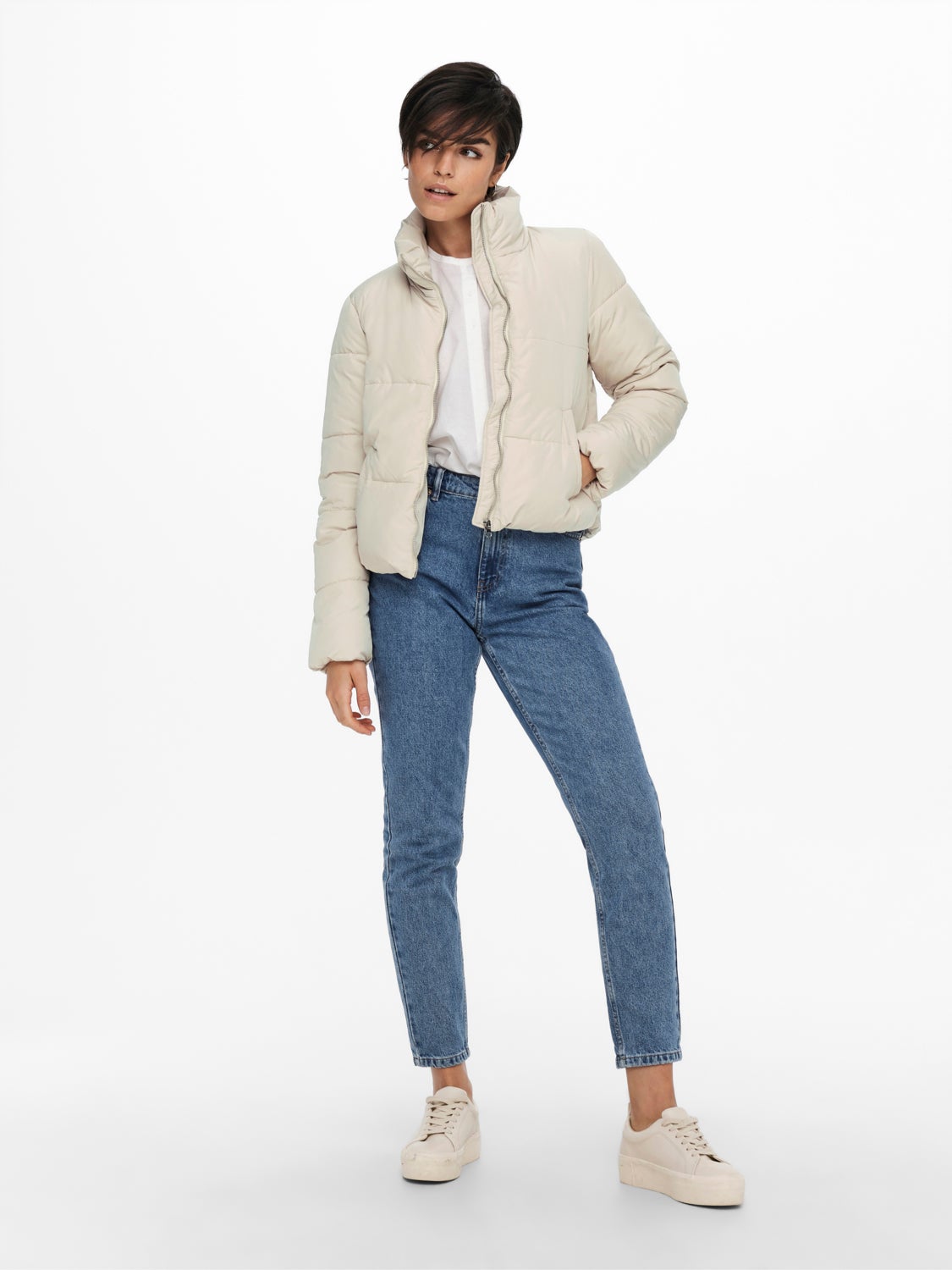 High neck short jacket