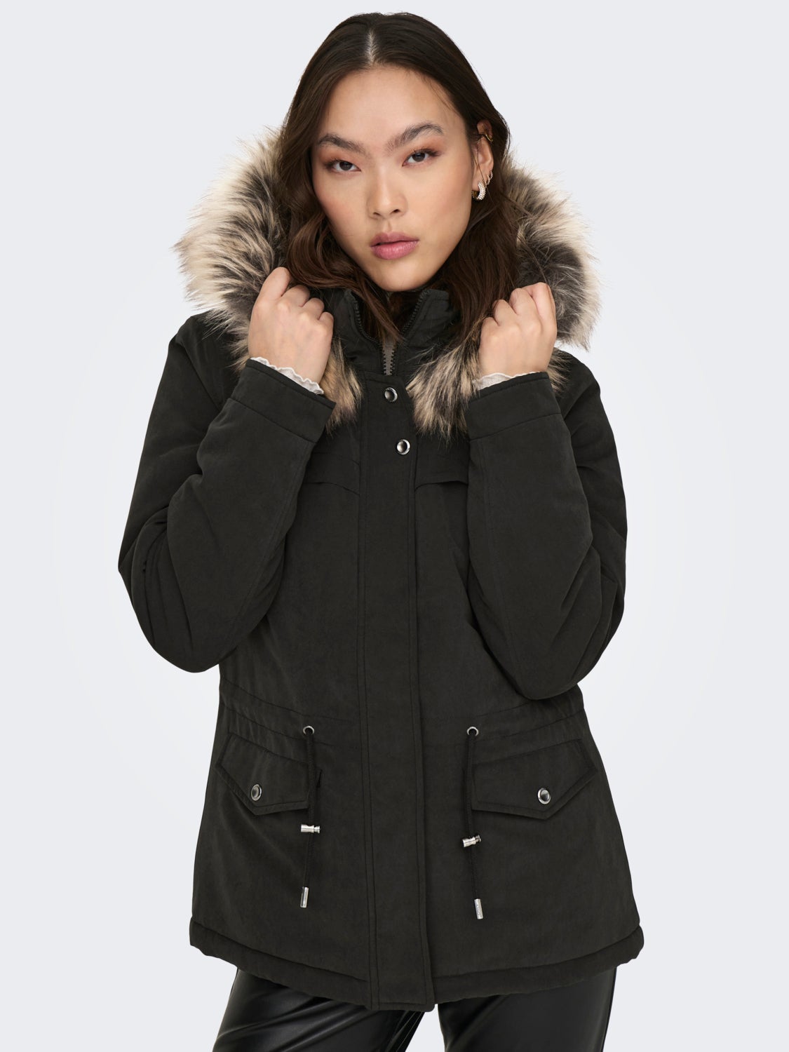 Short hooded parka