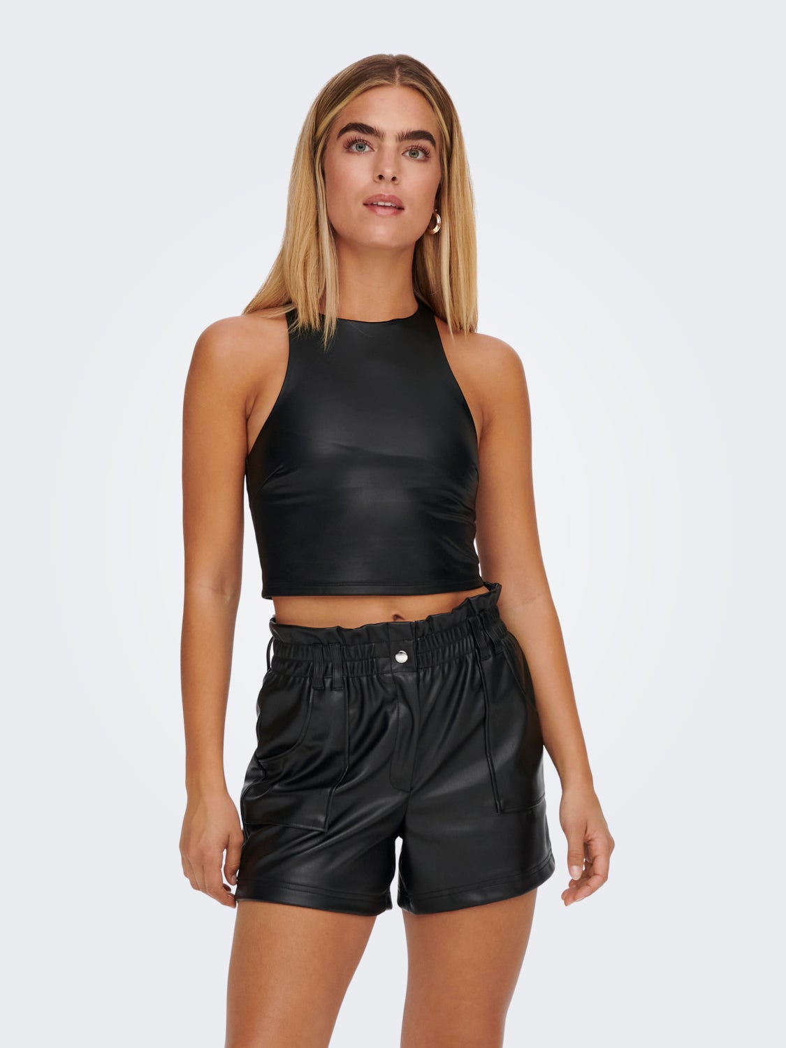 Faux leather Sleeveless Top