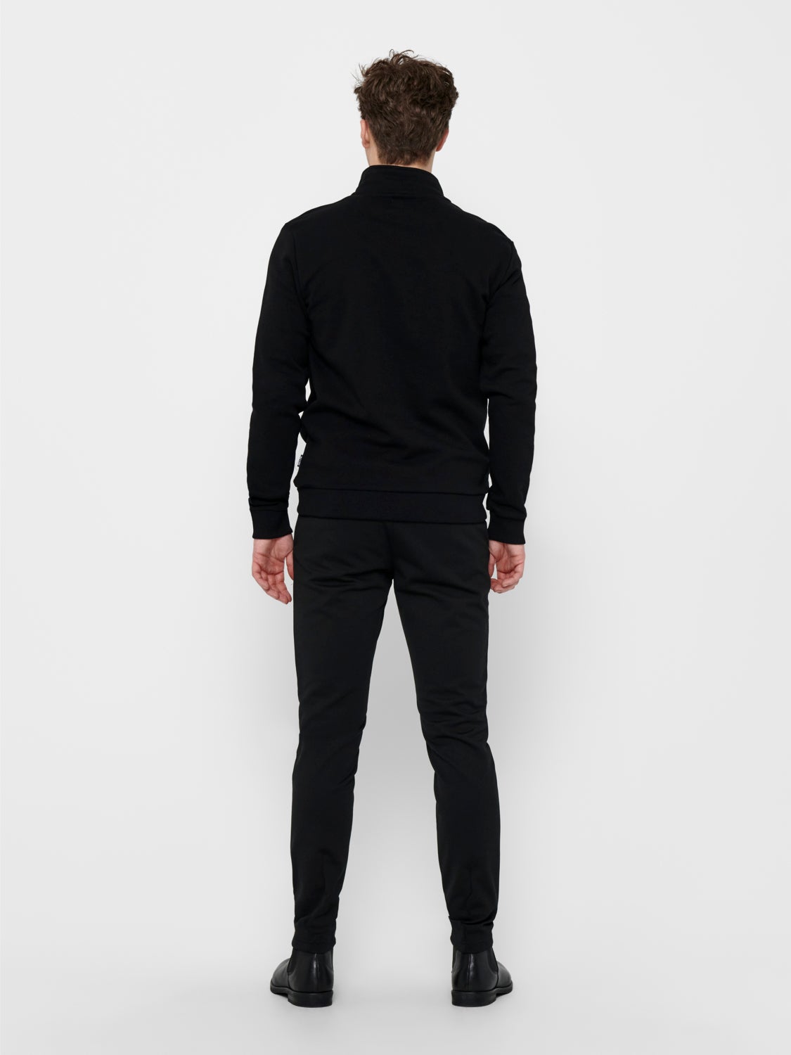 high-neck sweatshirt