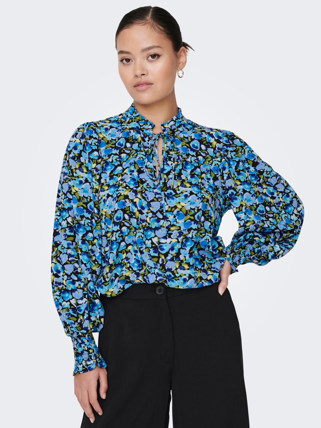 Regular Fit Tied Neck Top