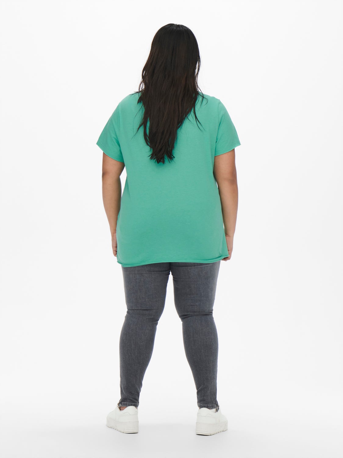 Curvy statement printed Short Sleeved Top