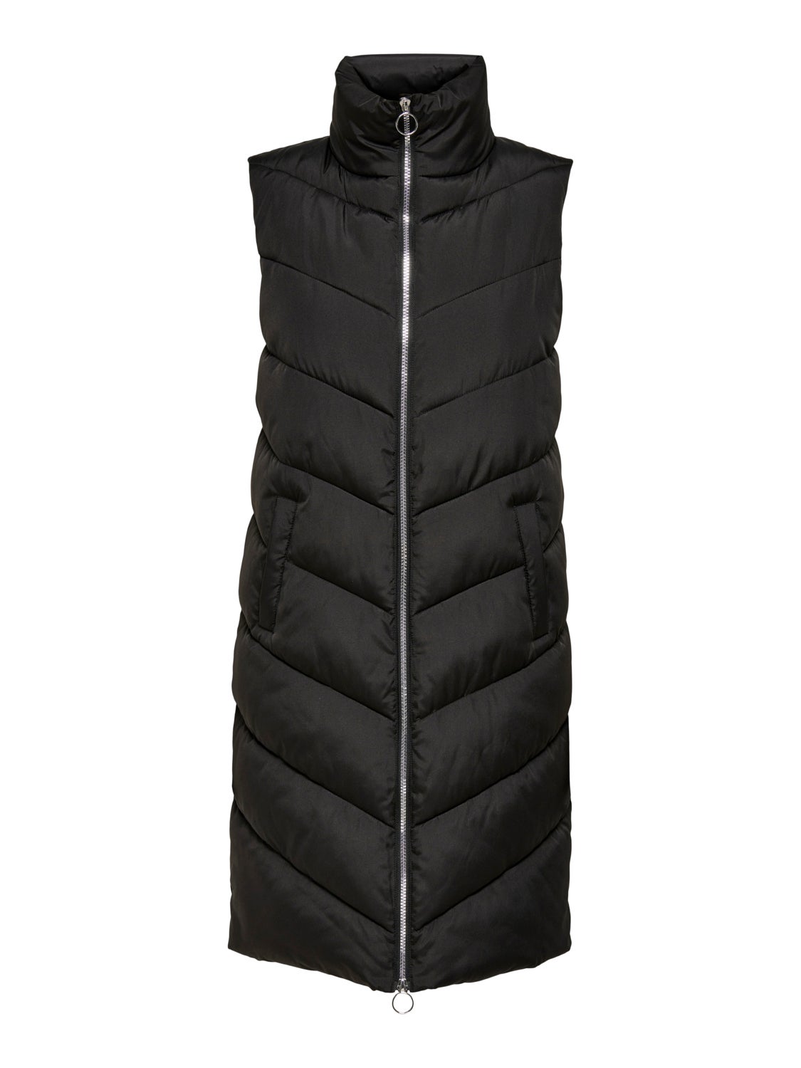 Long vest with high neck