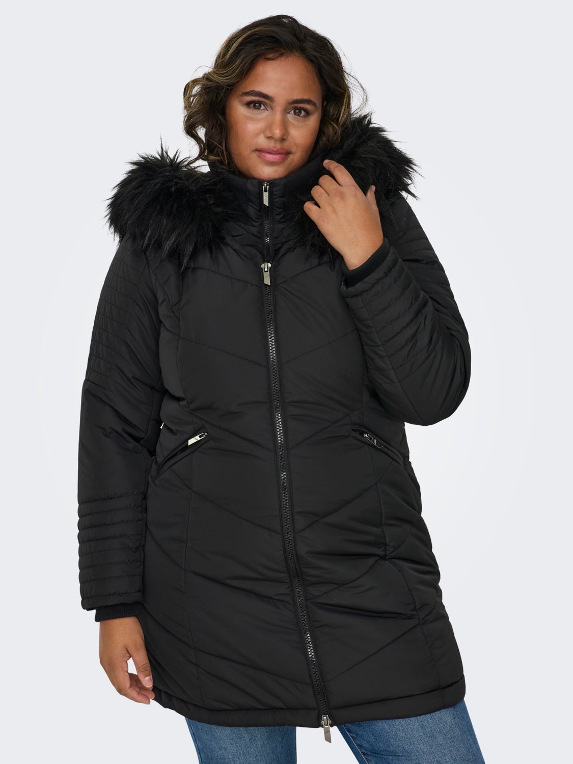Curvy quilted coat