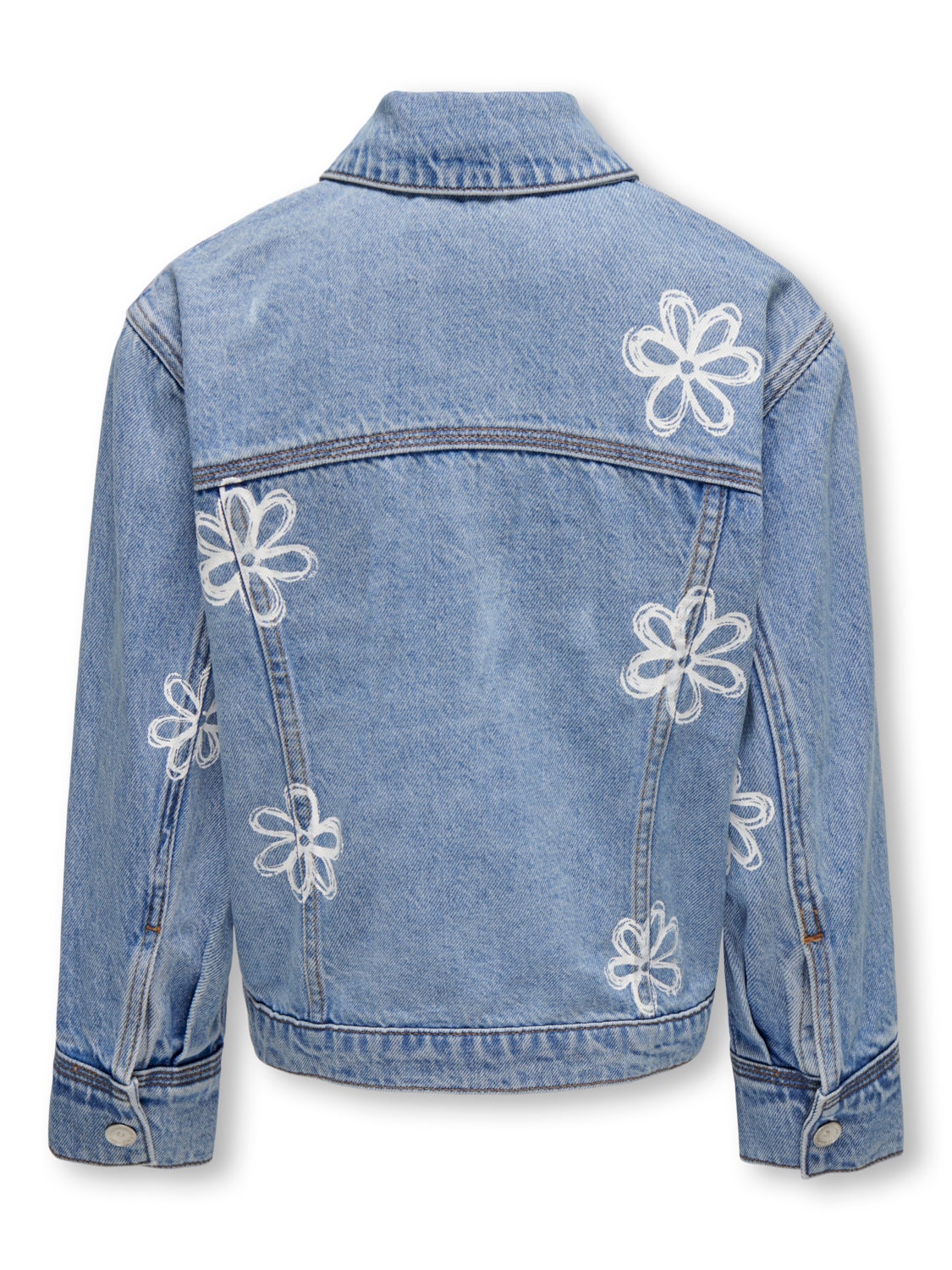 Denim jacket with flower print