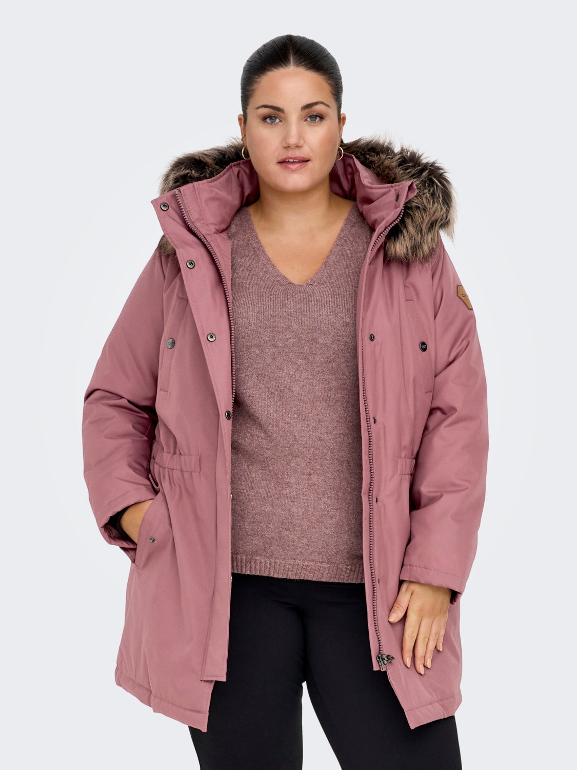 Curvy jacket with hood