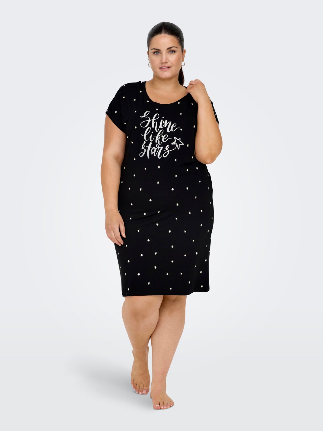 Curvy mini o-neck night dress