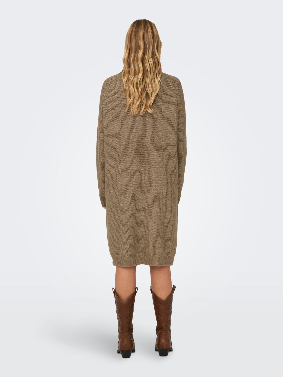 Mini roll neck knitted dress