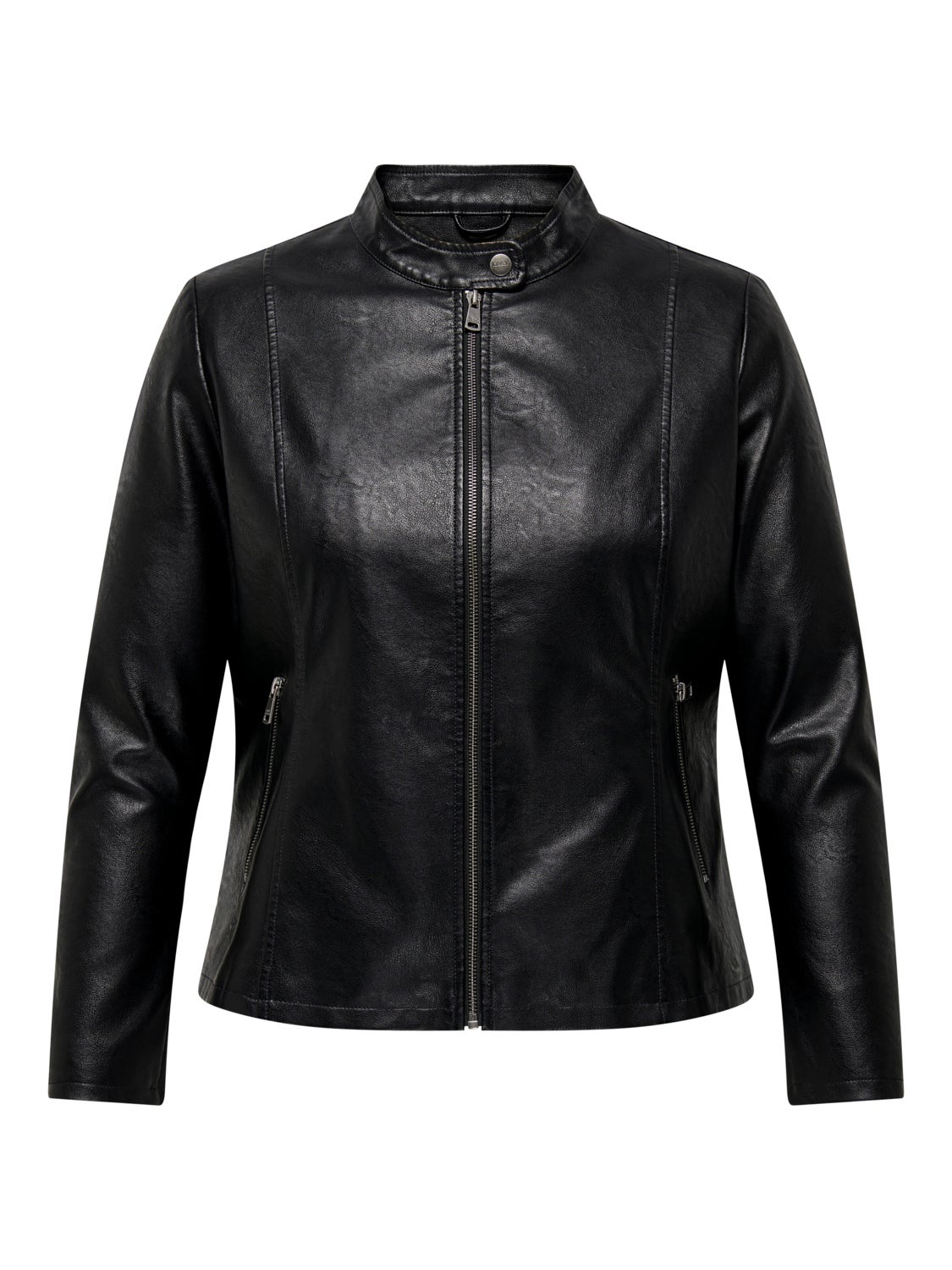 Curvy faux leather jacket