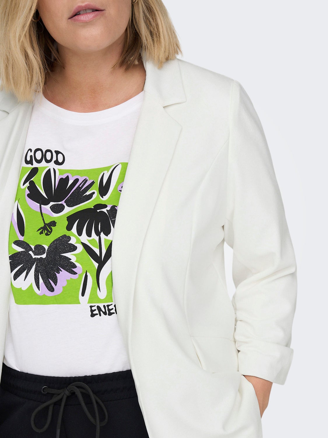 Curvy 3/4 sleeve Blazer