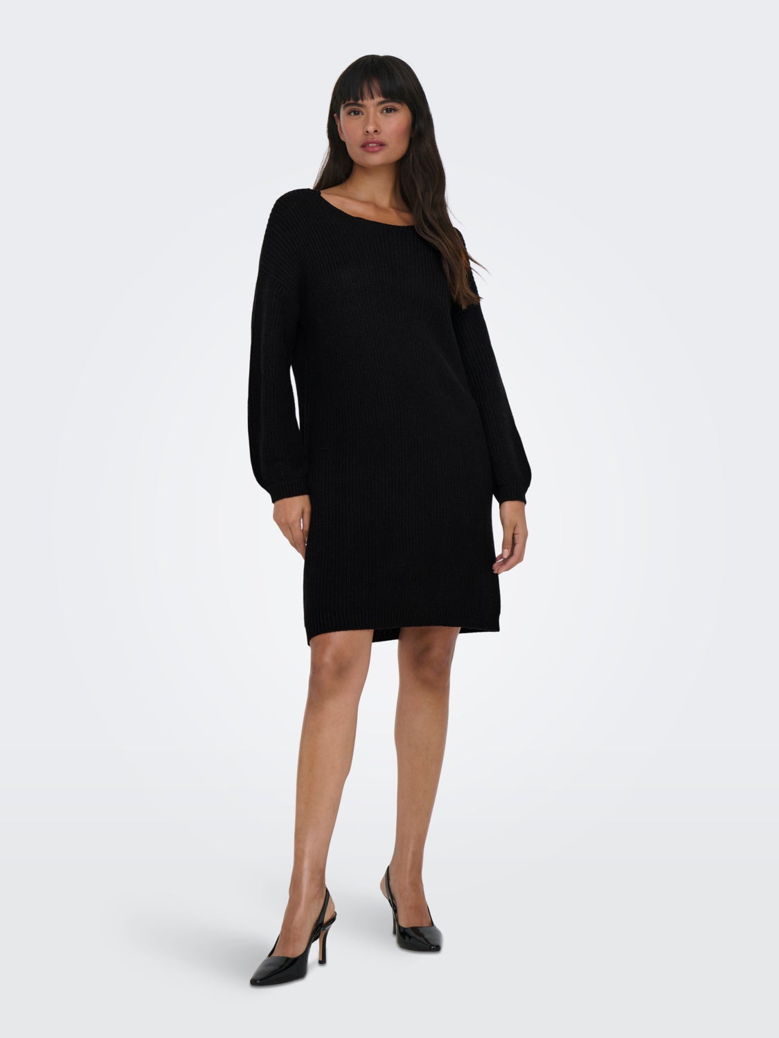 Petite o-neck knitted dress