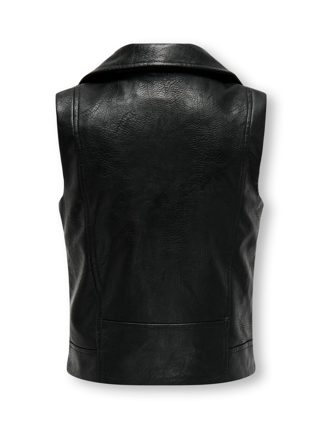 Faux leather biker waistcoat