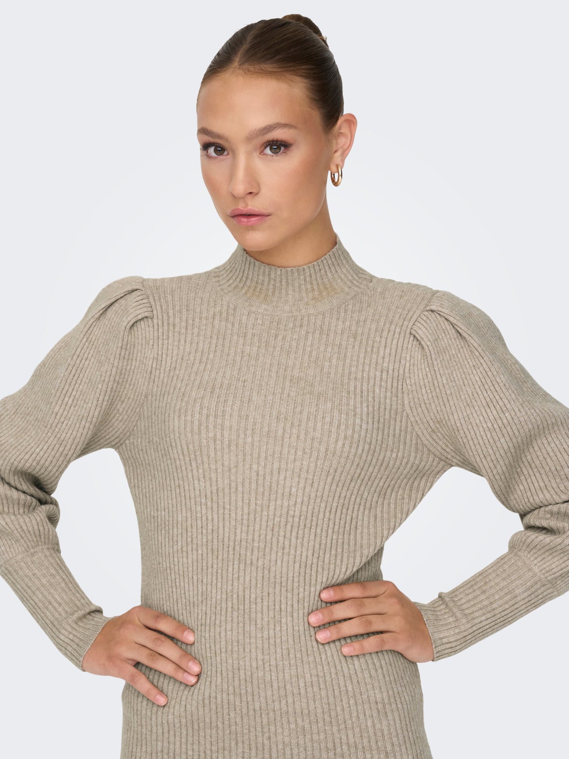 Mini knit dress with long sleeves