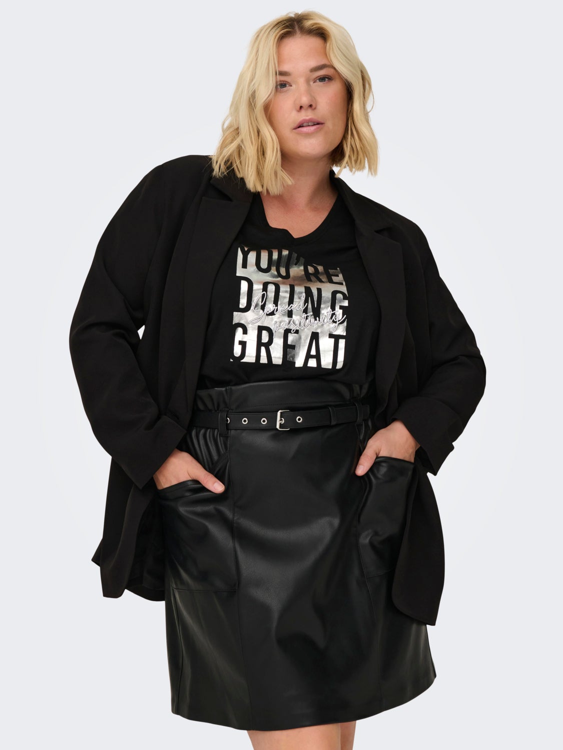 Curvy oversized reverse blazer