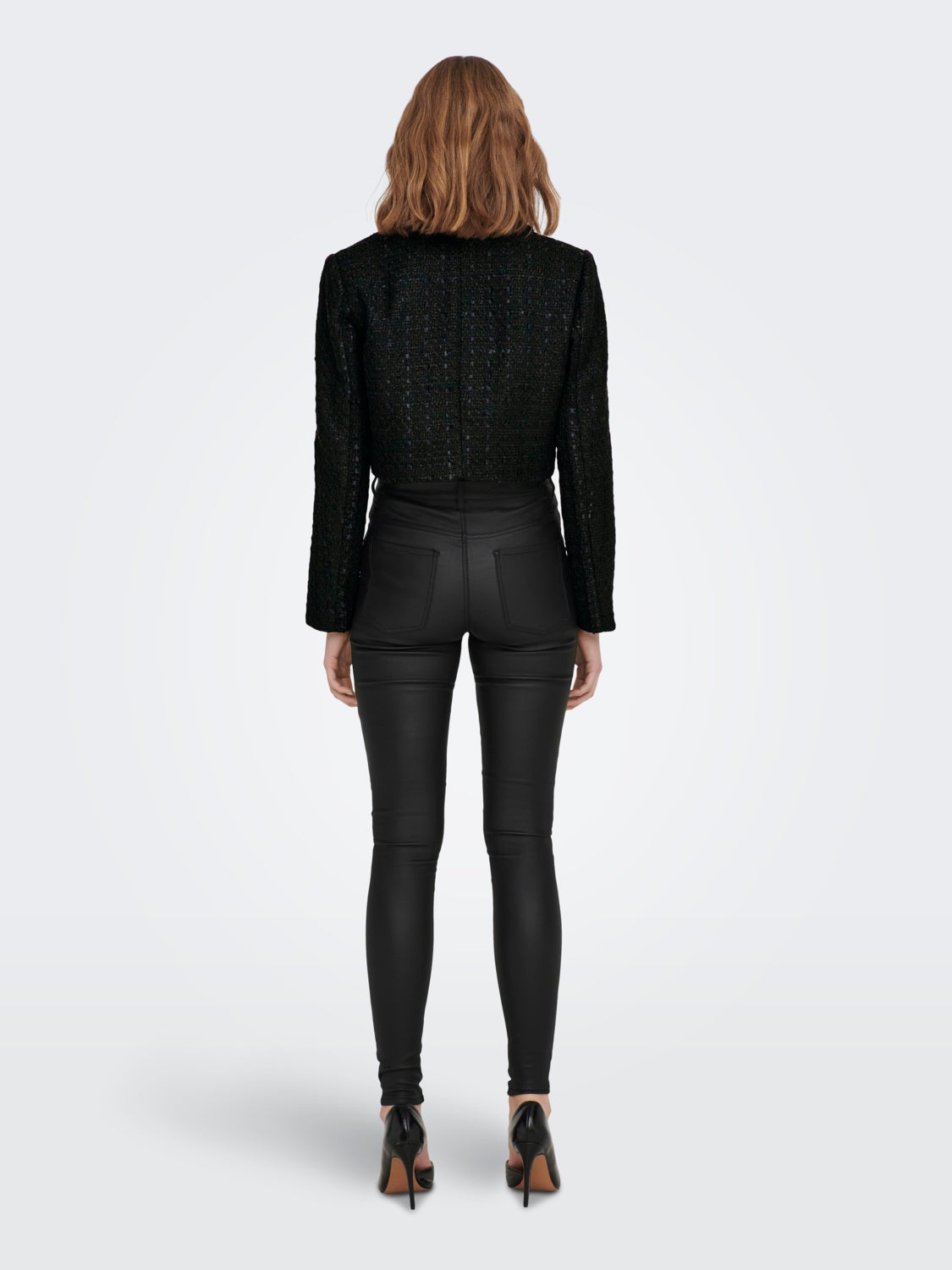 Cropped texture blazer