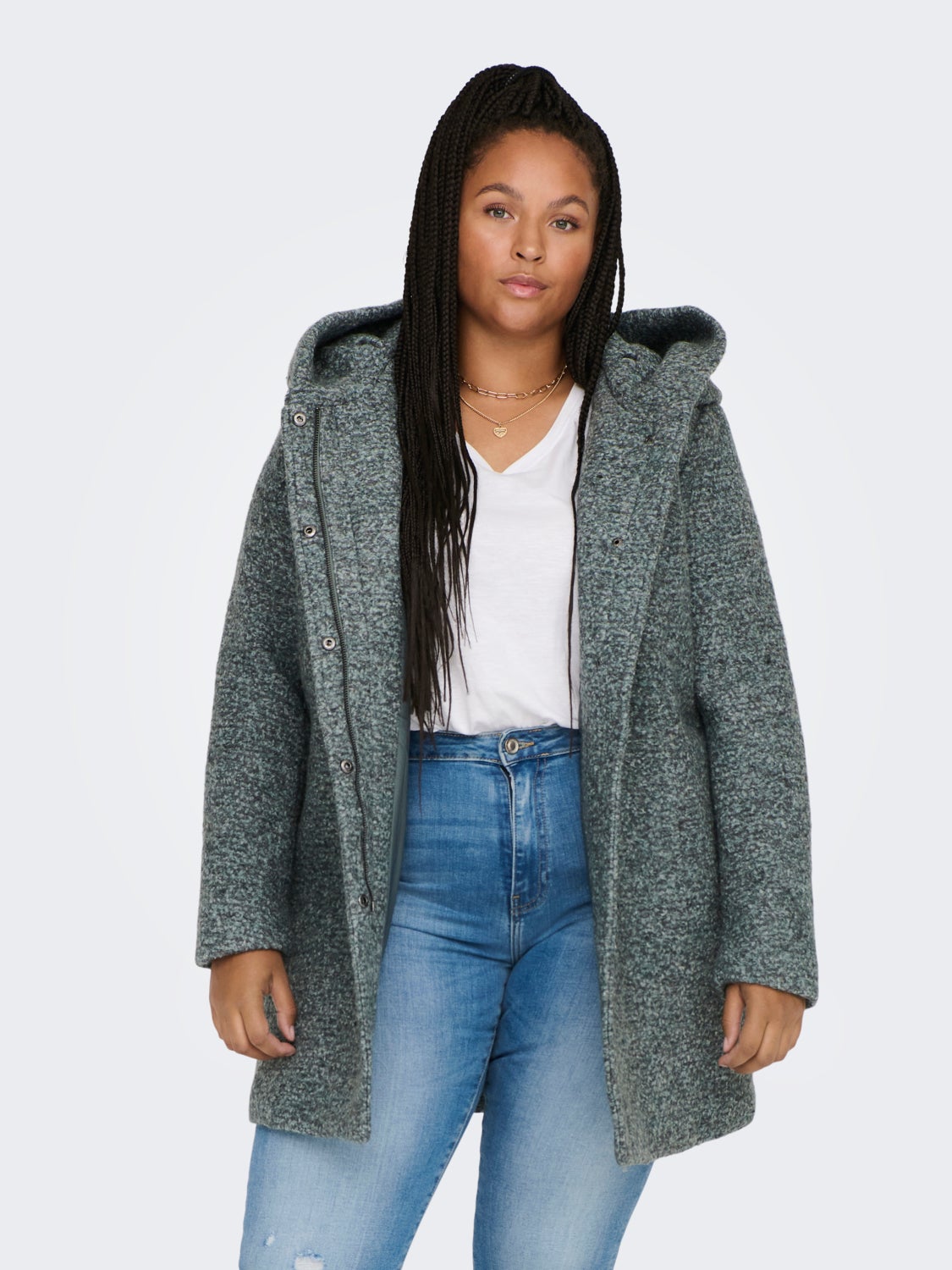 Curvy boucle wool Coat