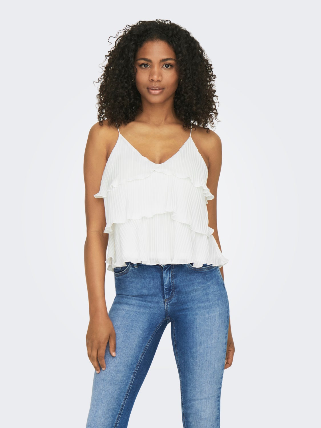 V-neck top with frill