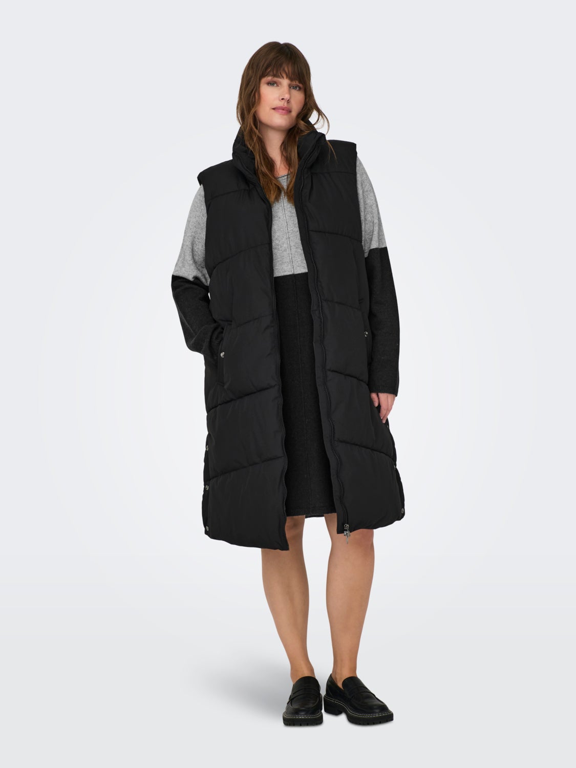 Curvy long puffer gilet