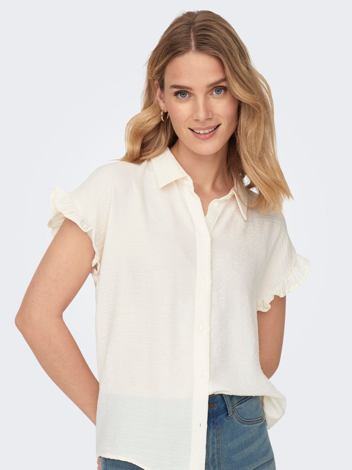 Short Sleeve Frill Shirt