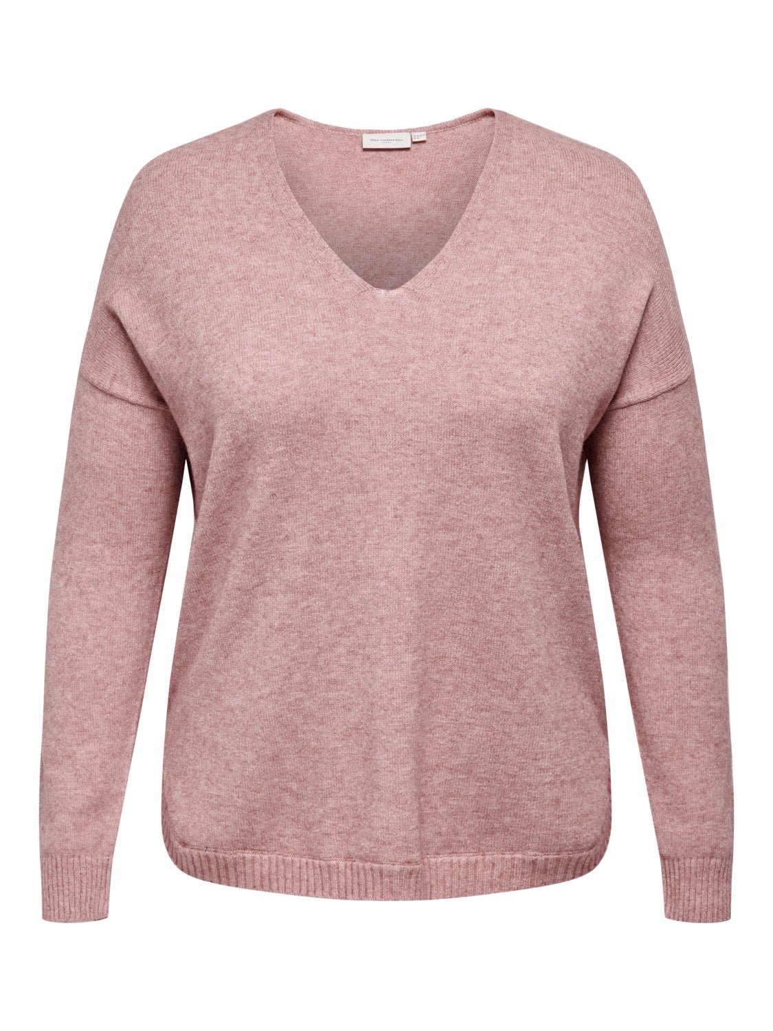 Curvy V-neck Knitted Pullover