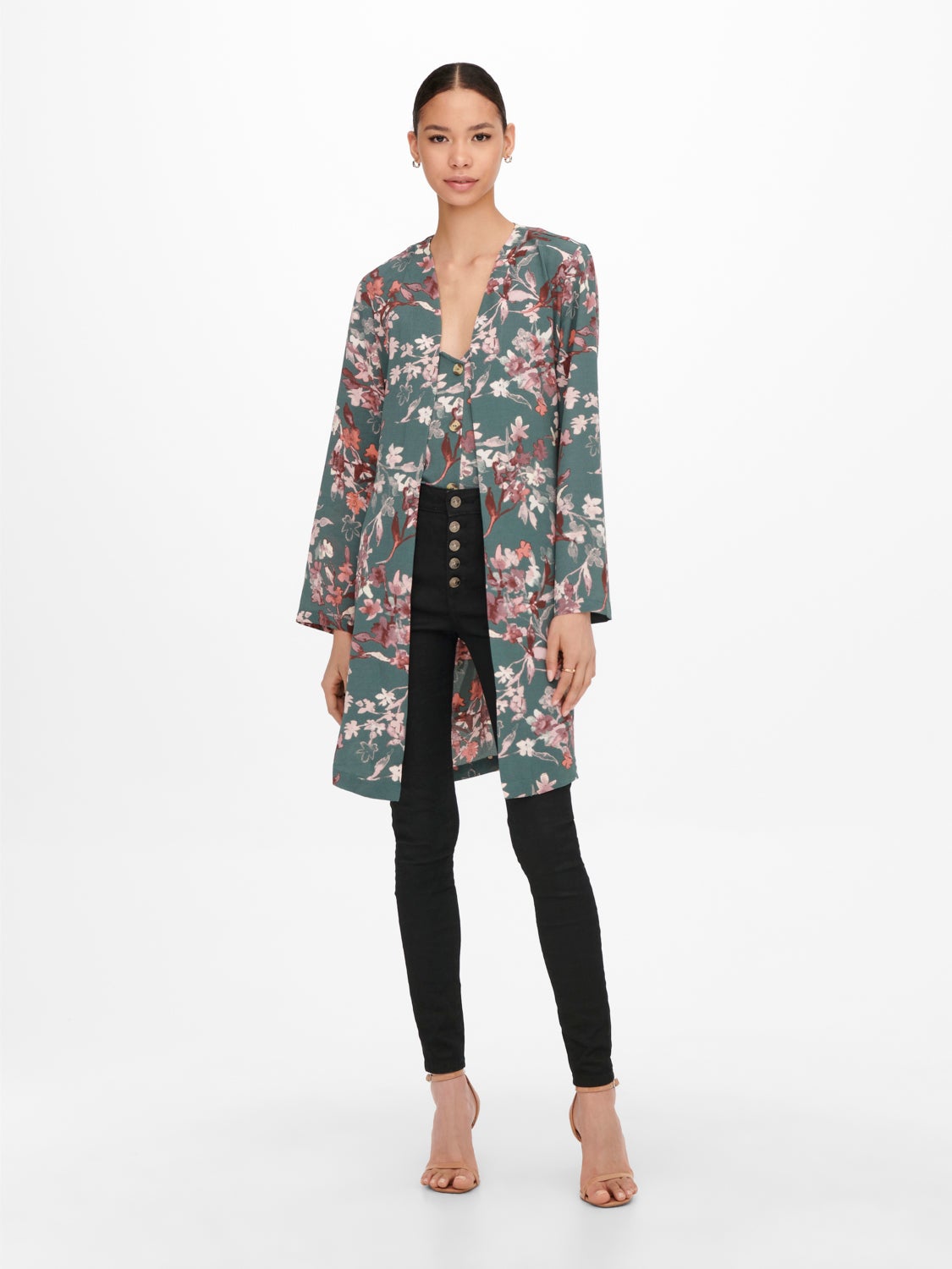 mini v-neck dress with print