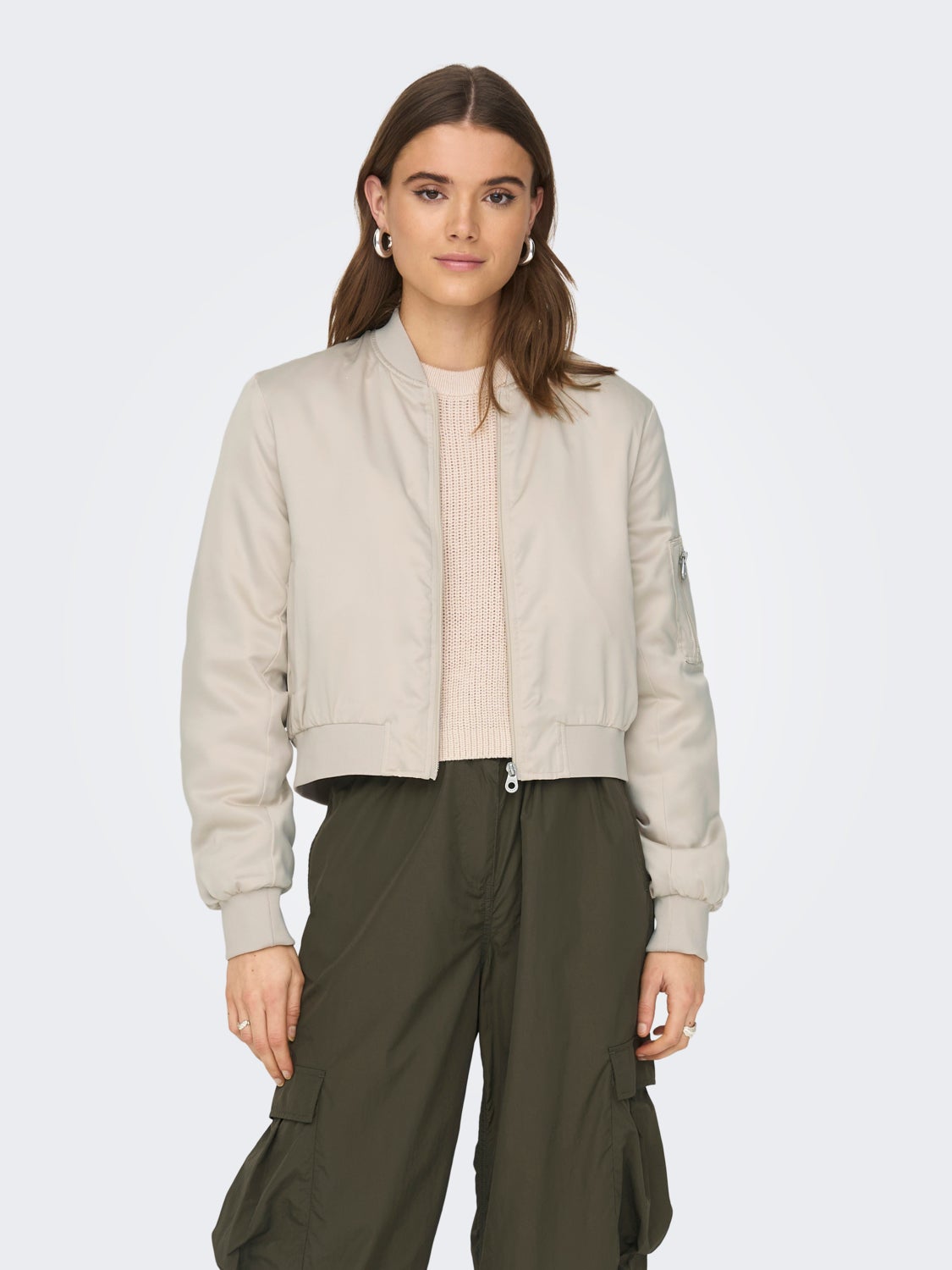Cropped Bomber Jacket