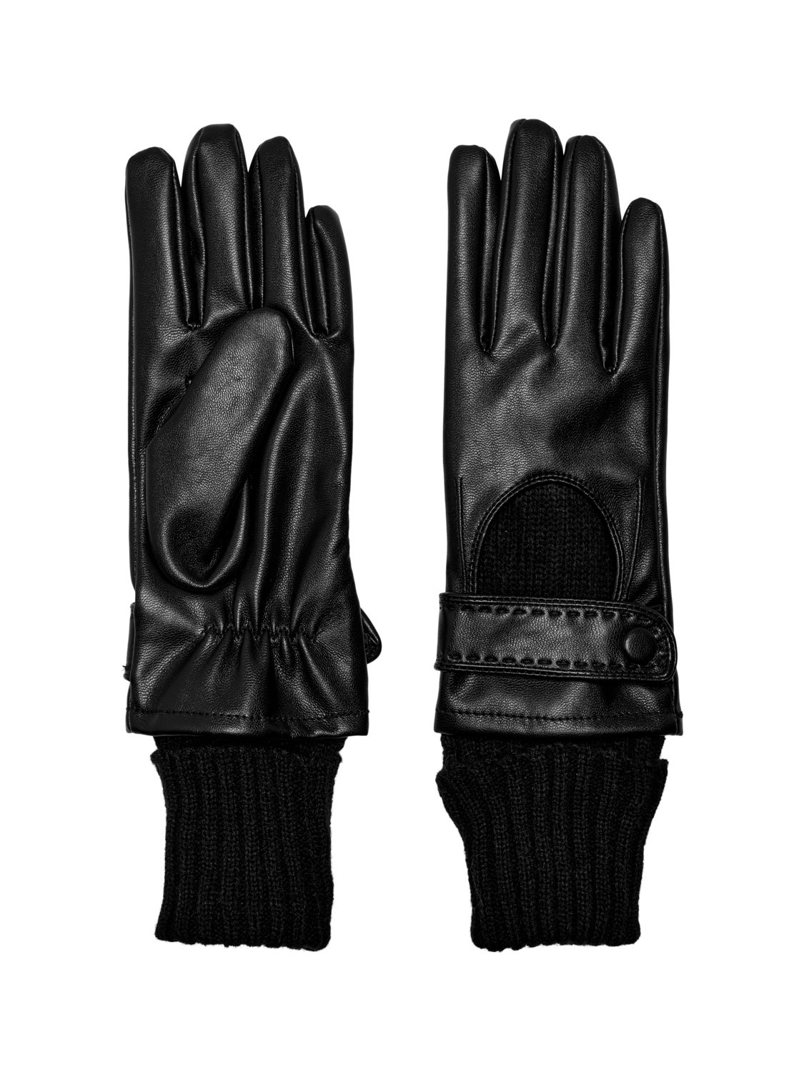 Faux leather gloves