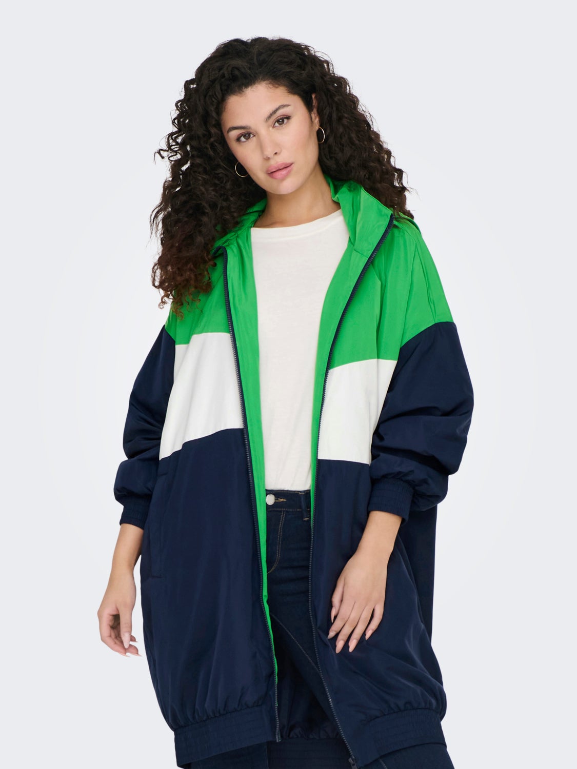 Long Track Jacket with Hood