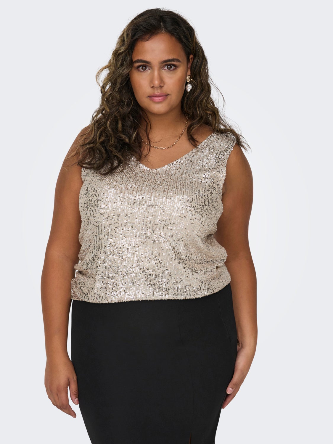 Curvy sequin top