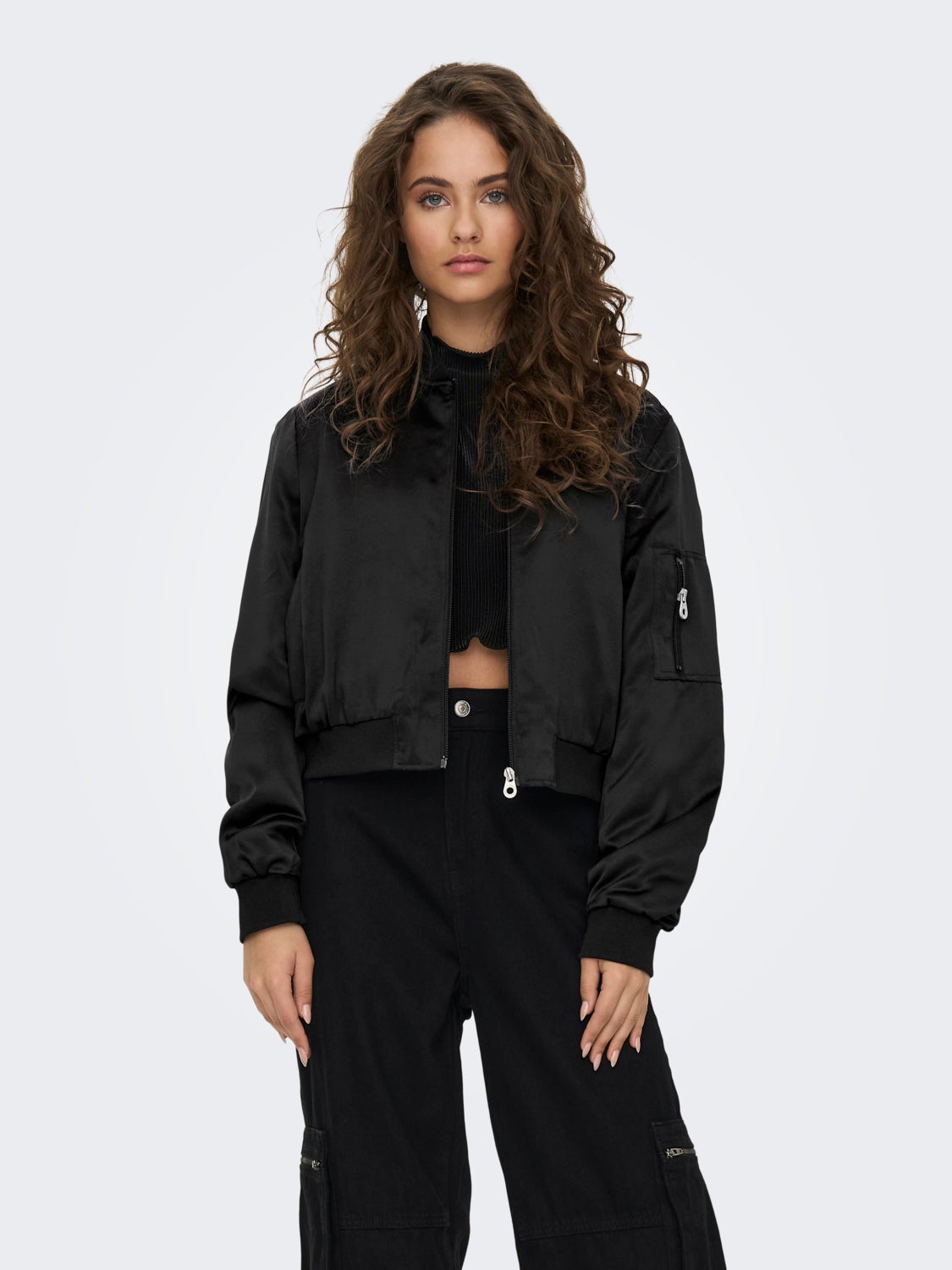 Cropped Bomber Jacket