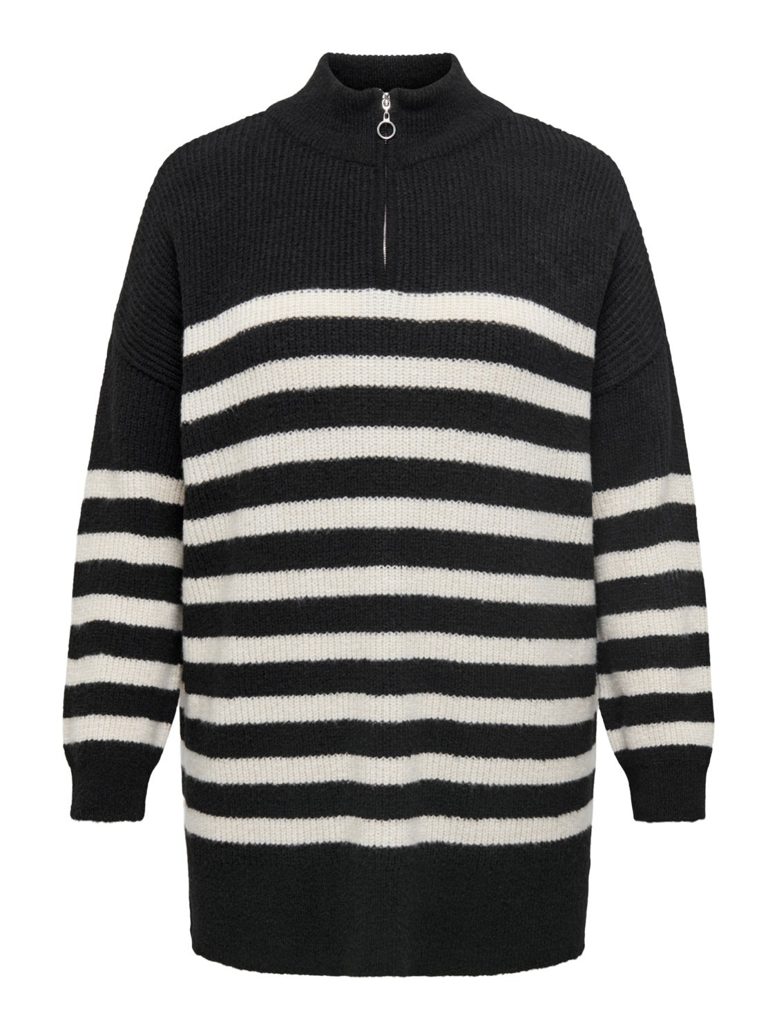 Curvy high neck knitted pullover