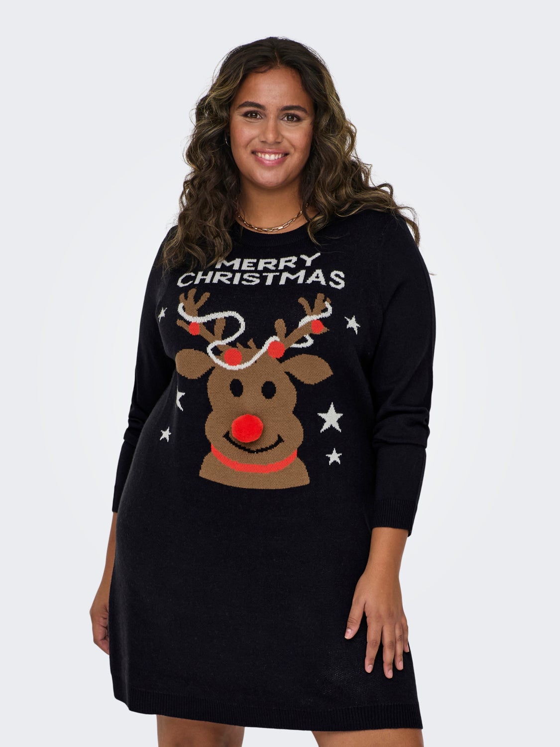 Curvy christmas knitted dress