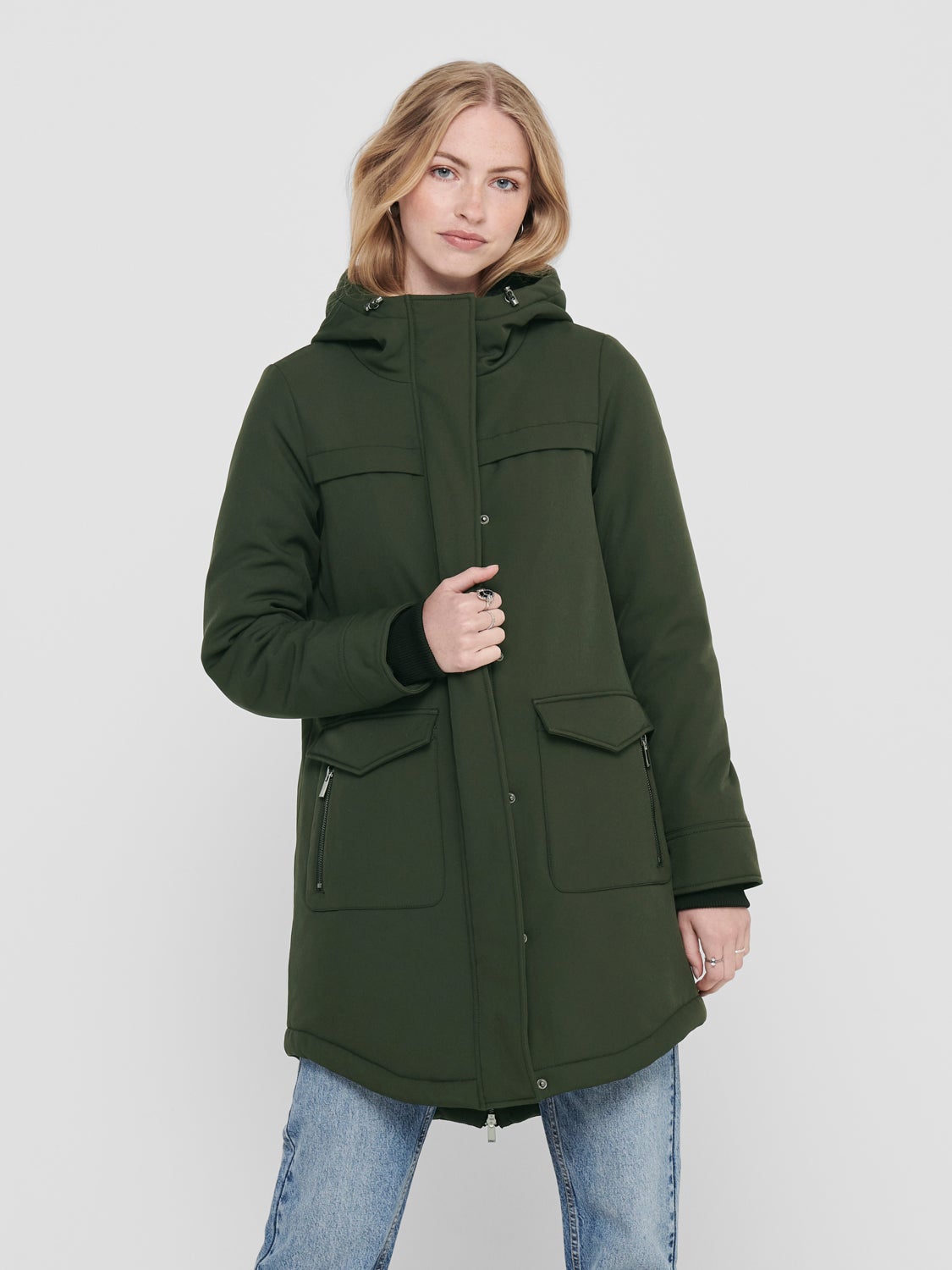 Long jacket with pockets