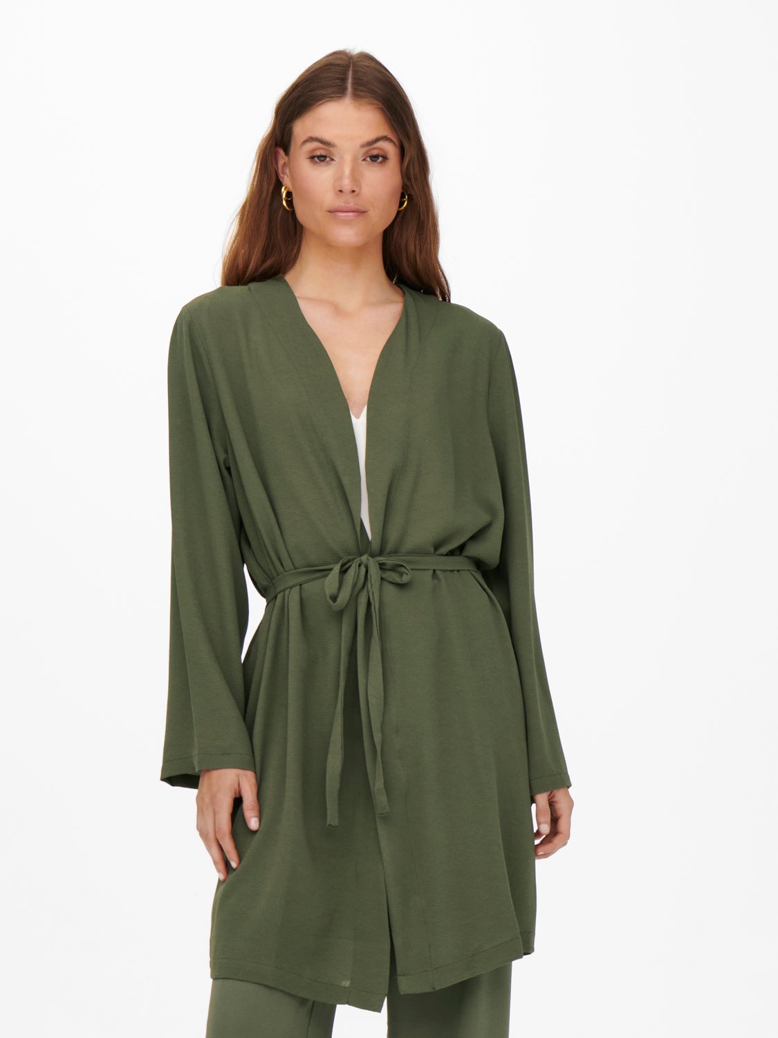 Cozigan with tie belt